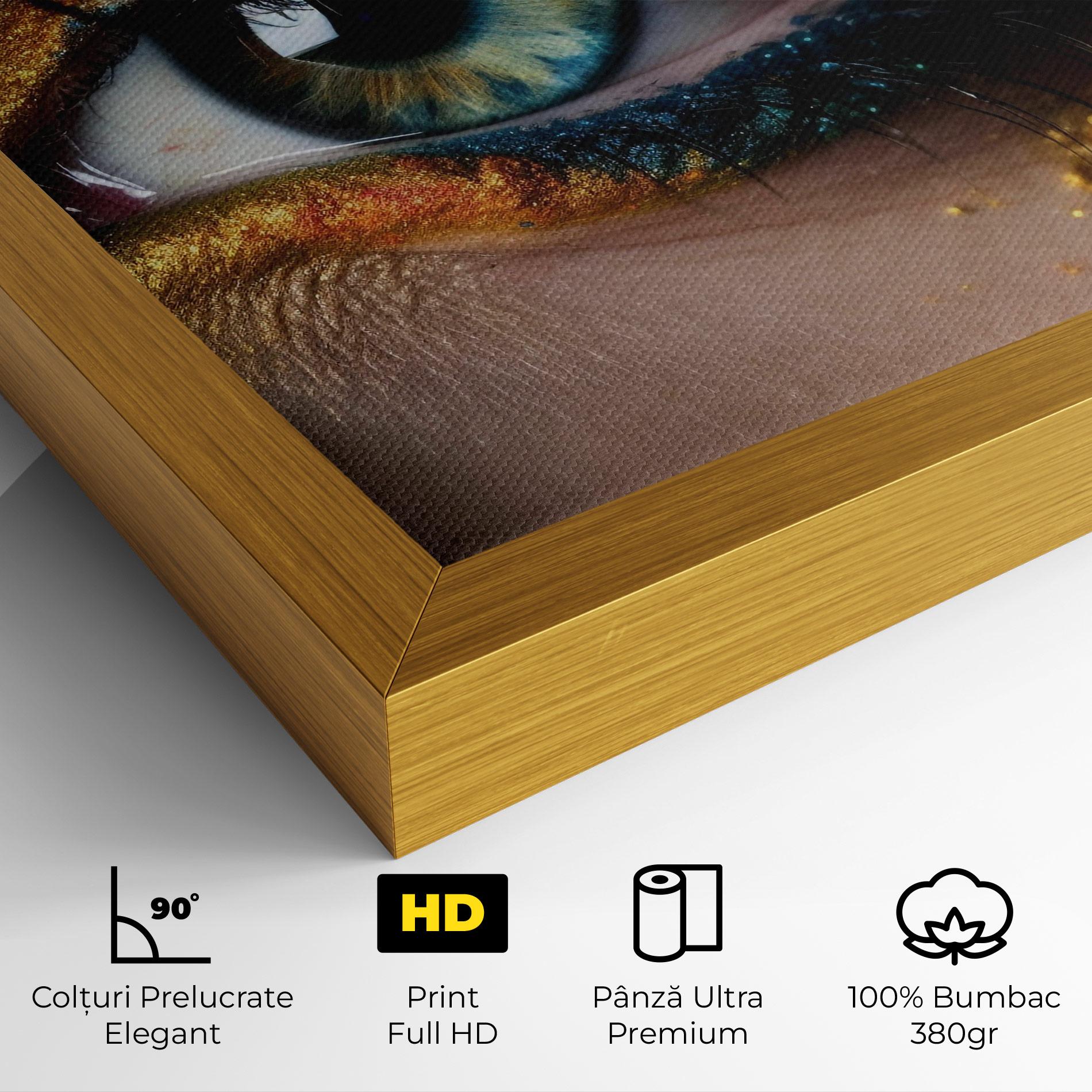 Tablou Canvas Blue Green Eye Makeup mockup 4