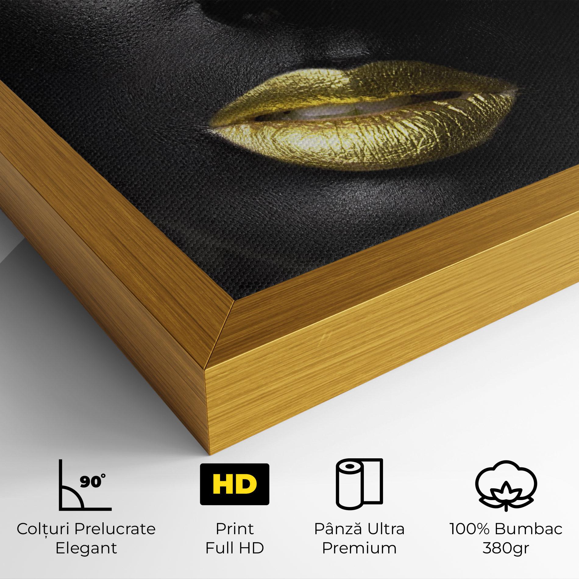 Tablou Canvas Gold Make Up And Lips mockup 4