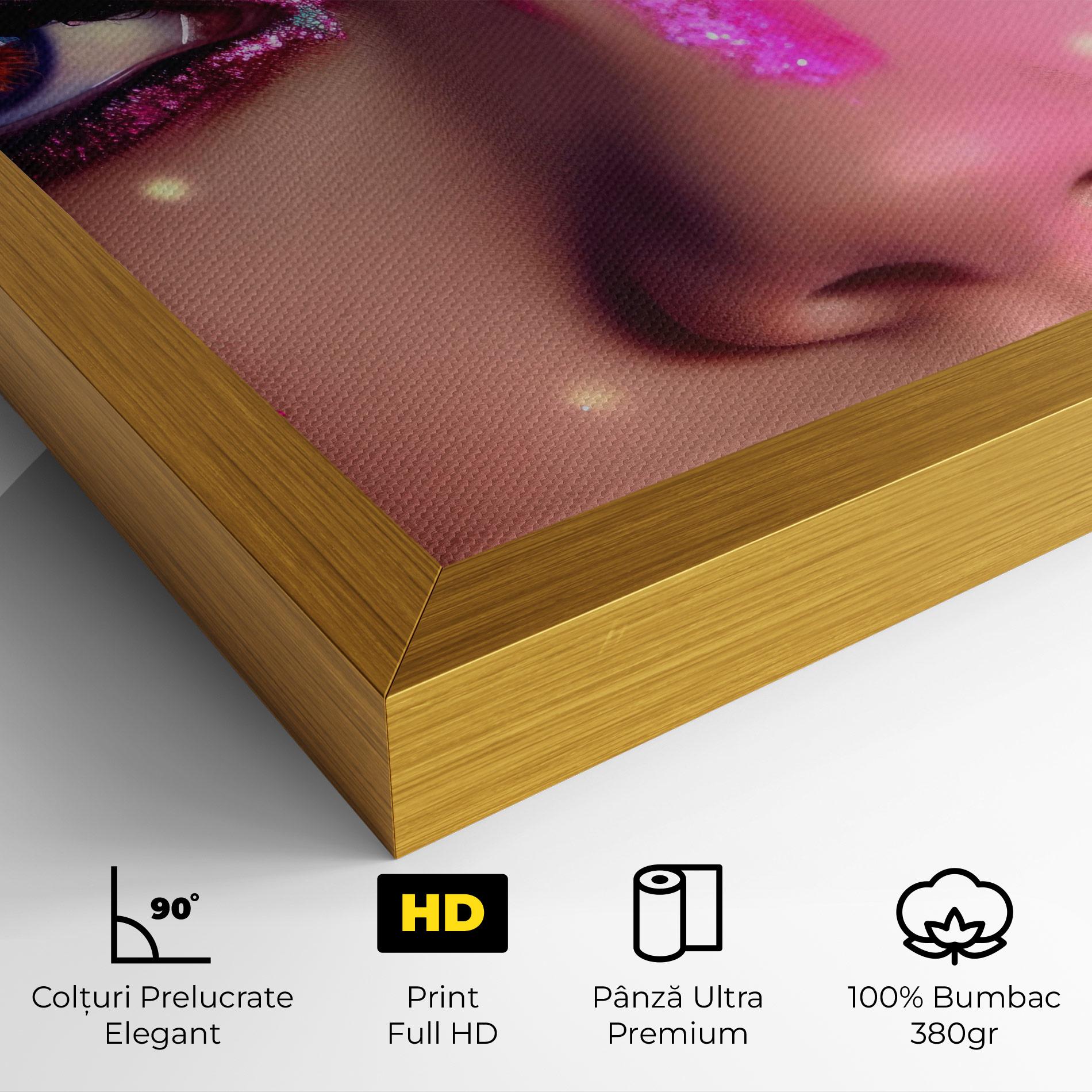 Tablou Canvas Pink Glitter Makeup mockup 4