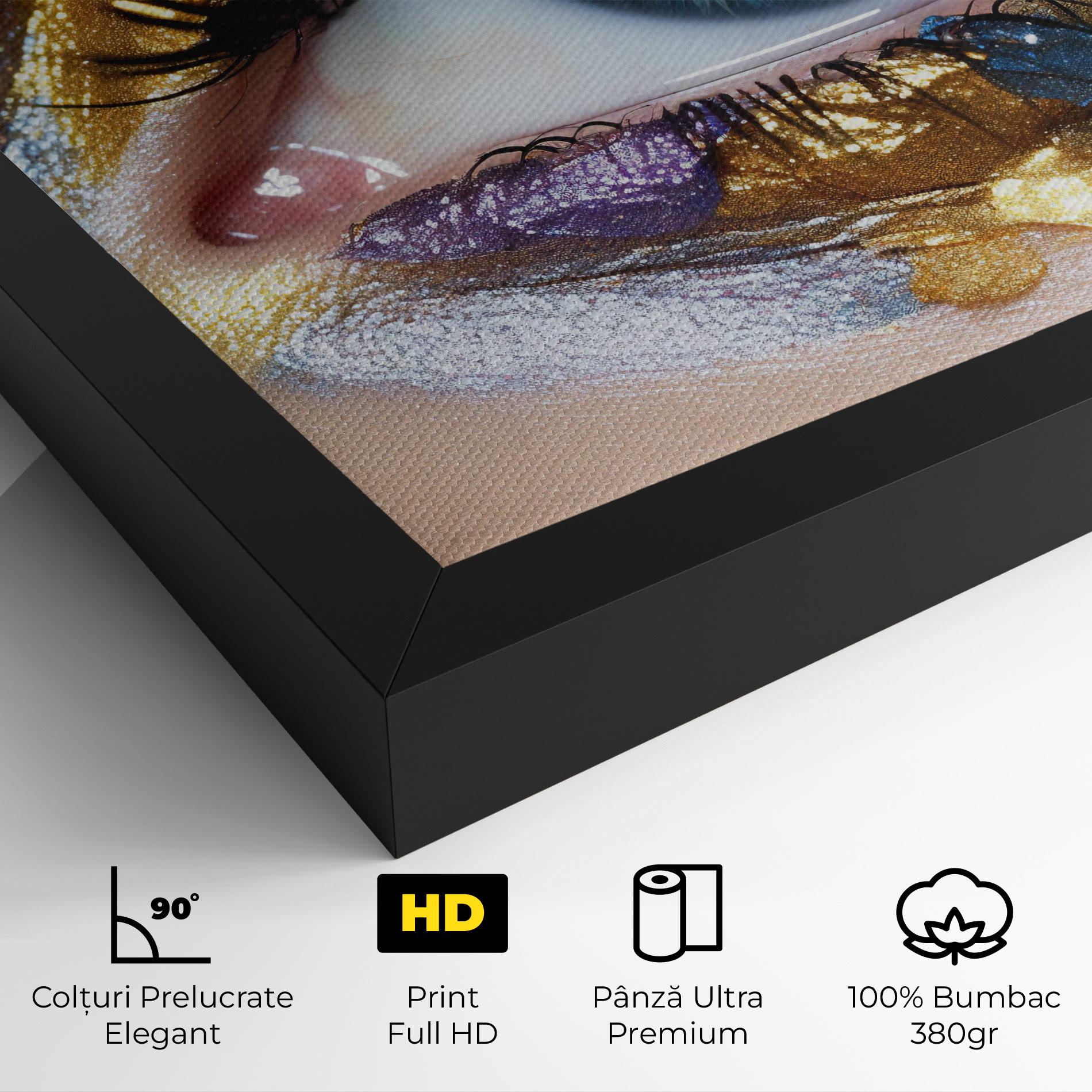 Tablou Canvas Golden Purple Make Up mockup 4