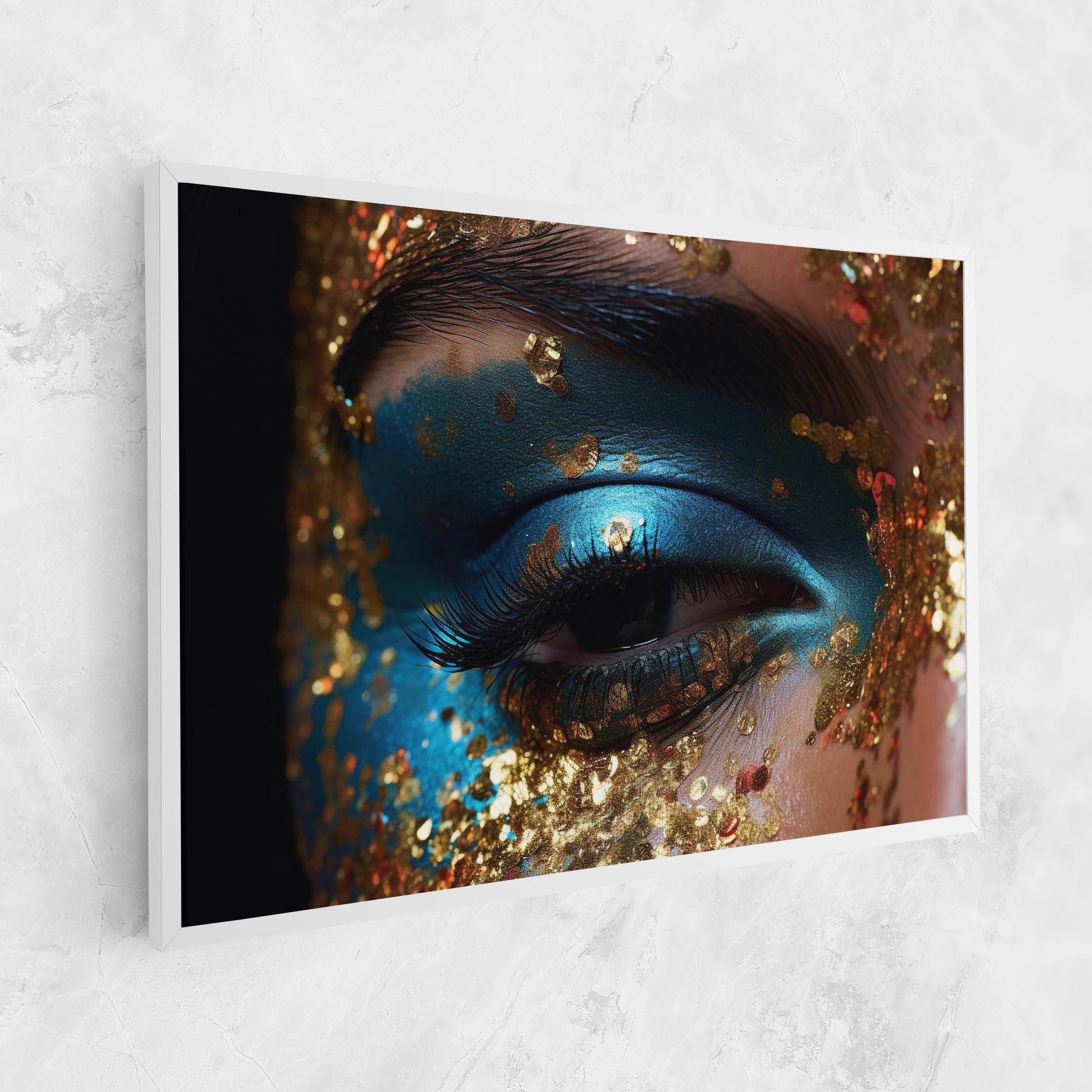 Tablou Canvas Blue Gold Glitter mockup 1