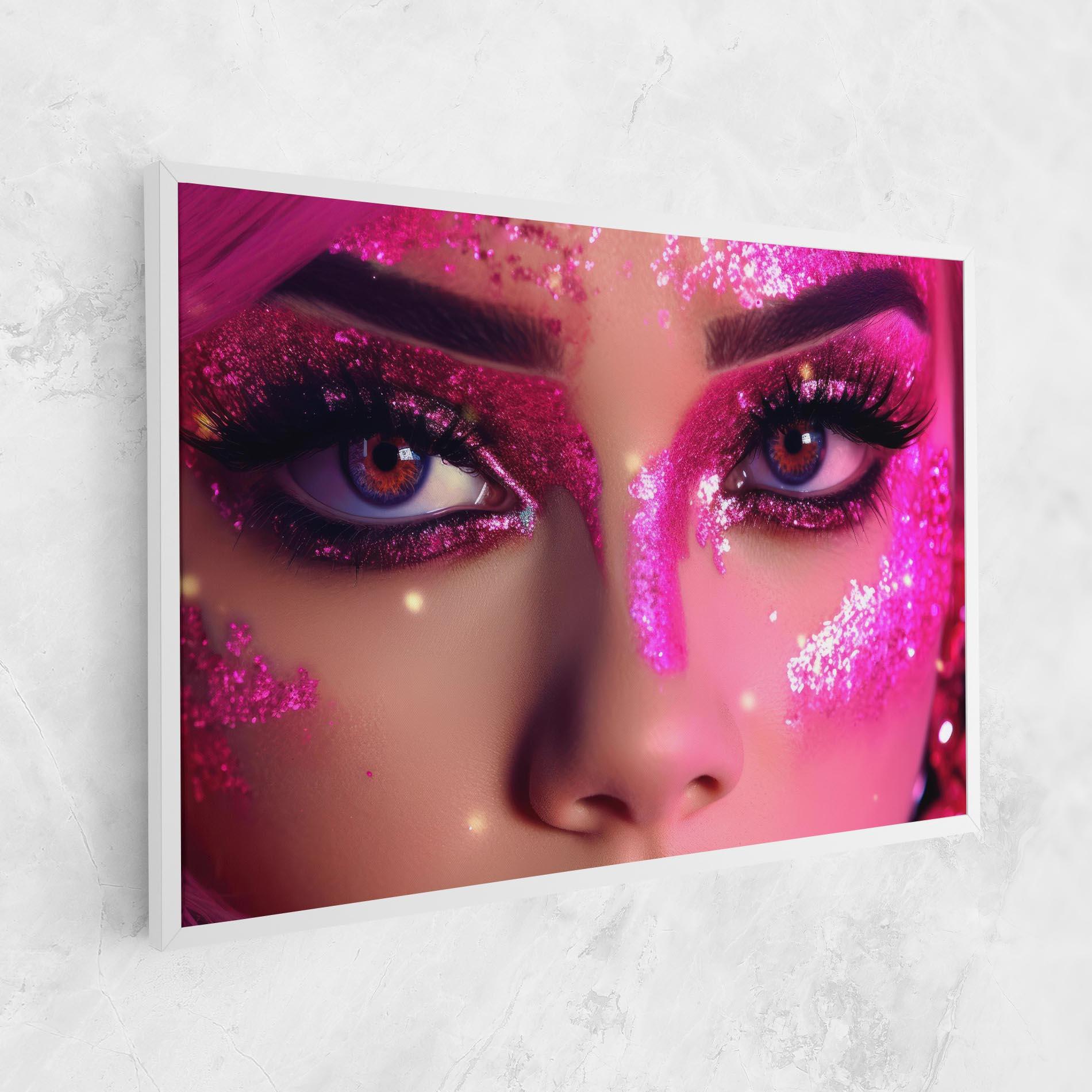 Tablou Canvas Pink Glitter Makeup mockup 1