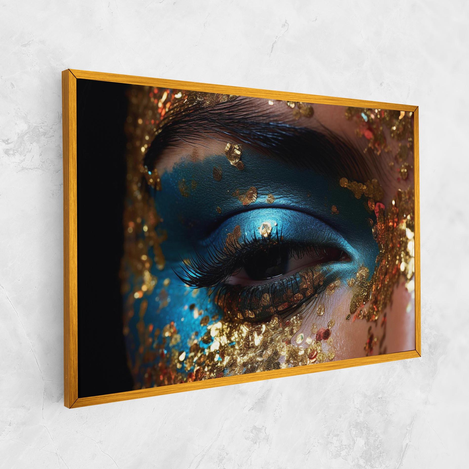 Tablou Canvas Blue Gold Glitter mockup 1