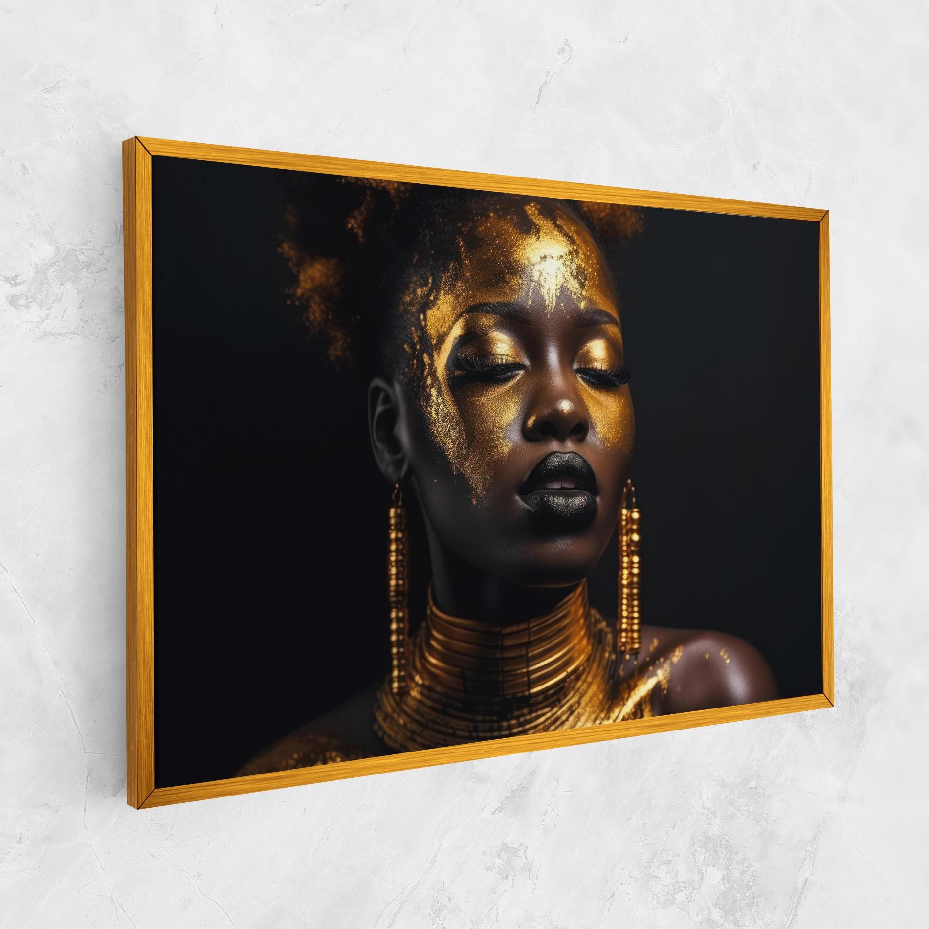 Tablou Canvas Gold Makeup Black Lips mockup 1