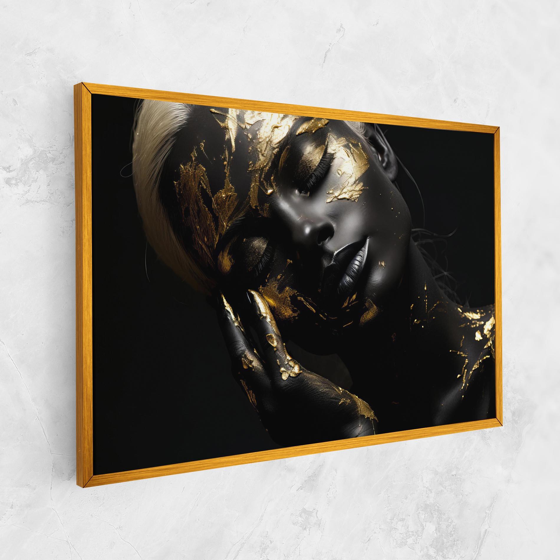 Tablou Canvas Gold Makeup On Black mockup 1