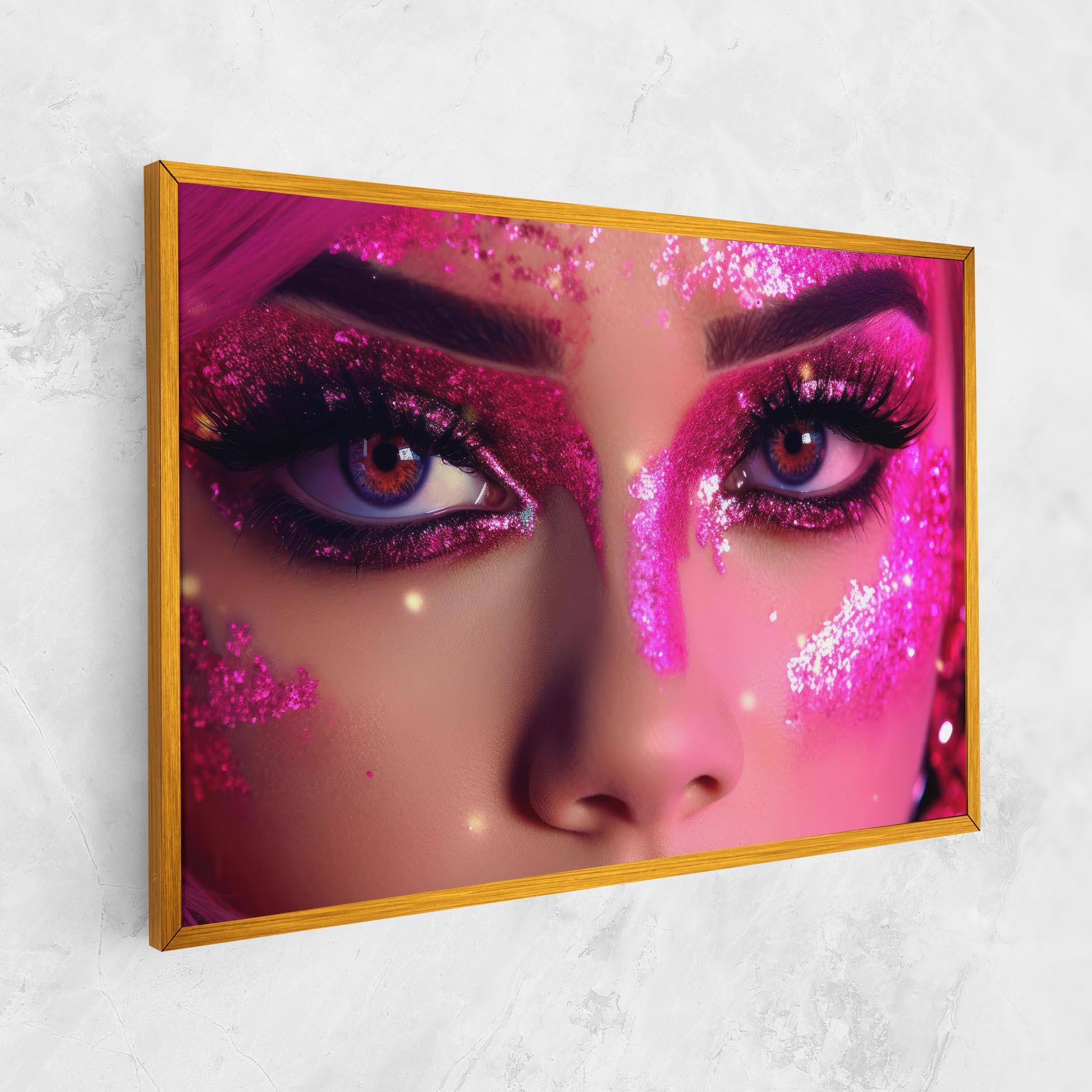 Tablou Canvas Pink Glitter Makeup mockup 1
