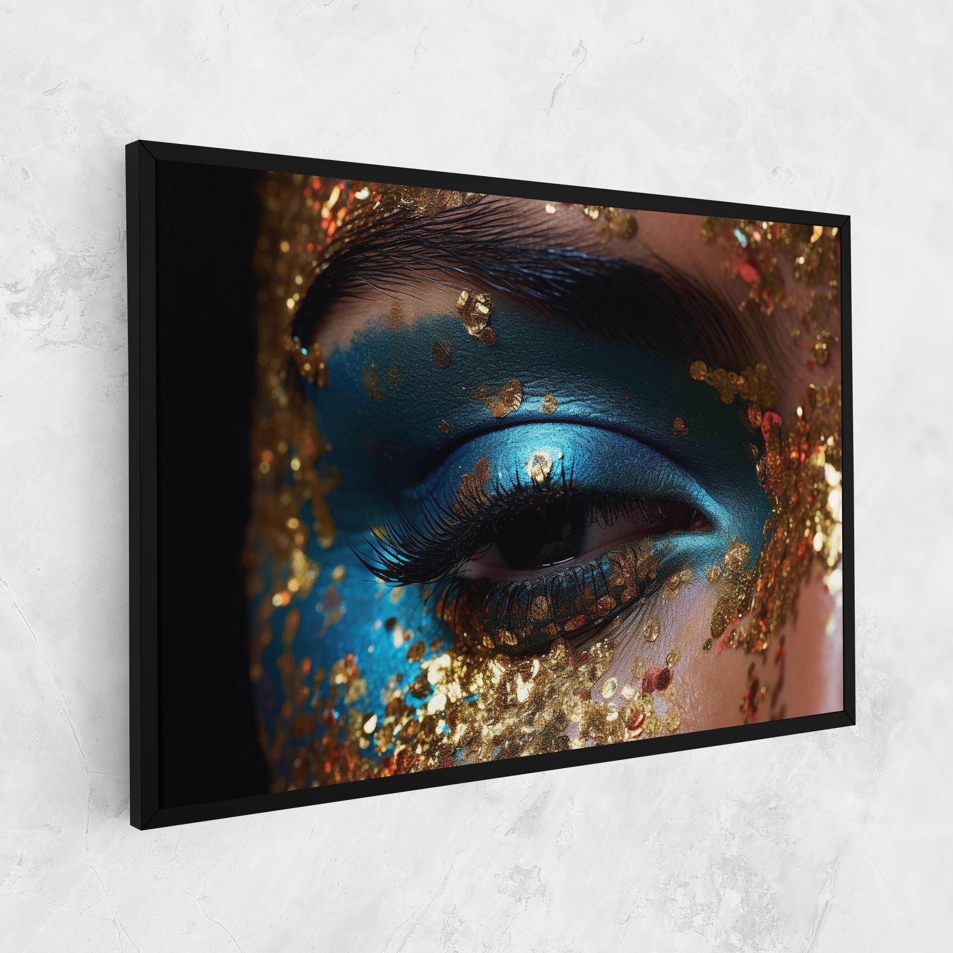 Tablou Canvas Blue Gold Glitter mockup 1