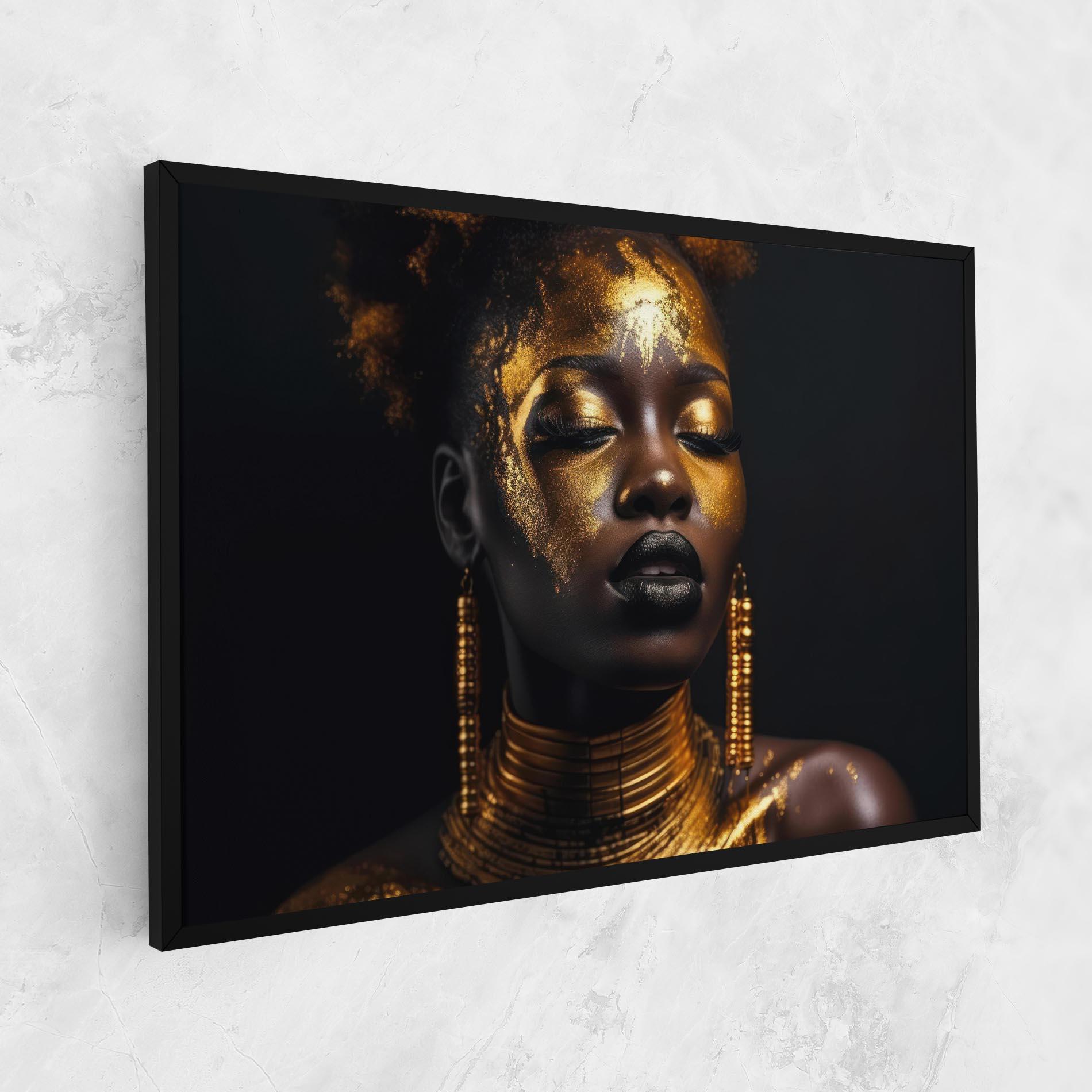 Tablou Canvas Gold Makeup Black Lips mockup 1