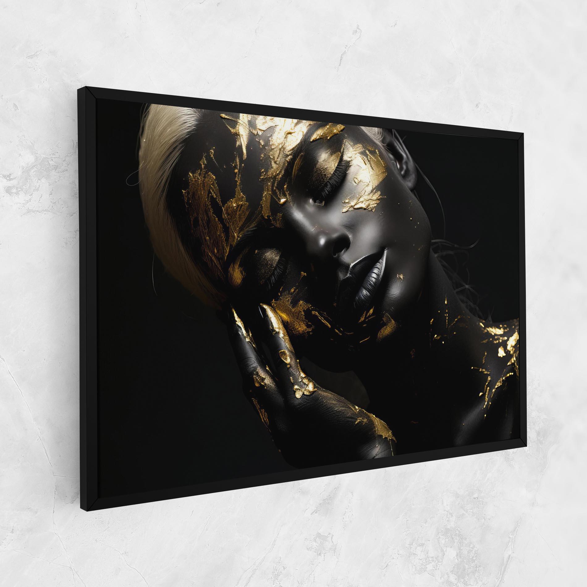Tablou Canvas Gold Makeup On Black mockup 1
