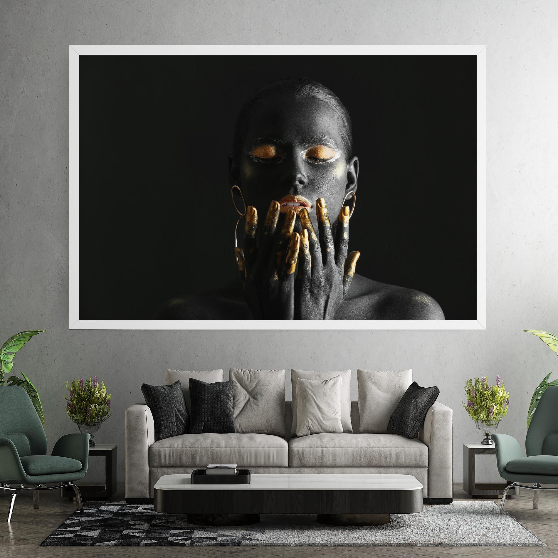 Tablou Canvas Black Golden Makeup mockup 7