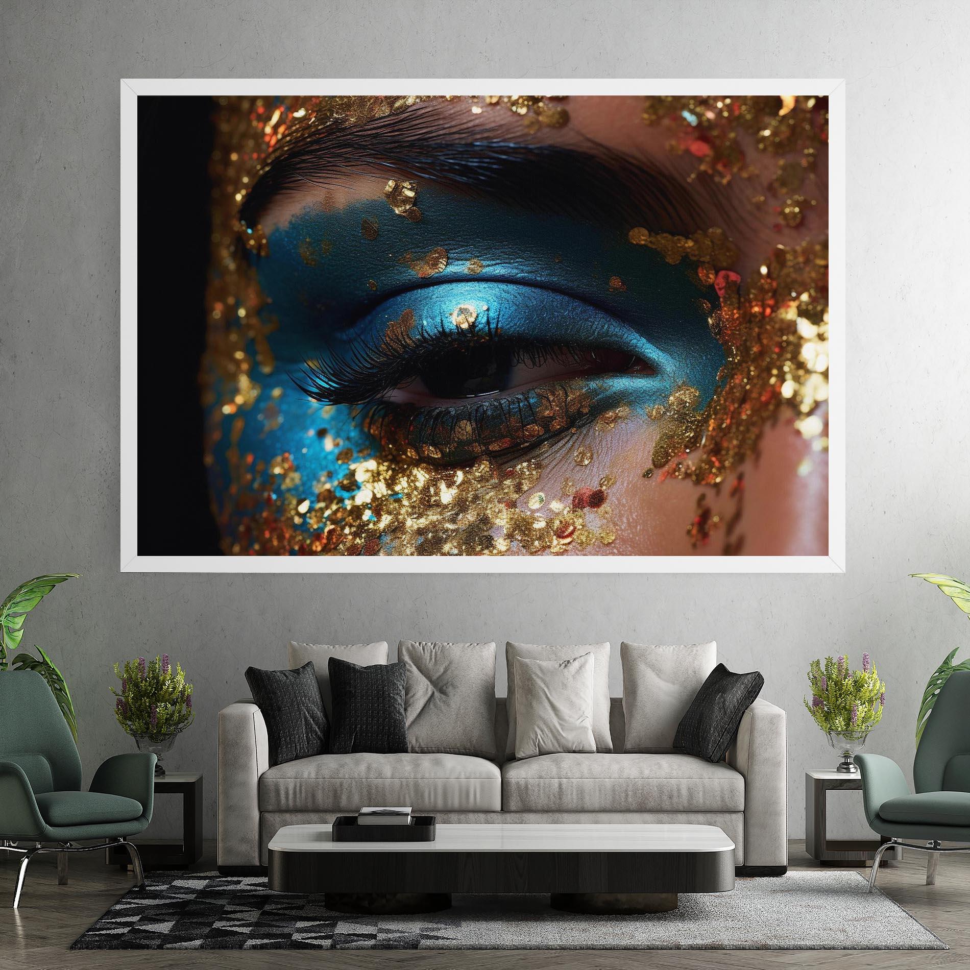 Tablou Canvas Blue Gold Glitter mockup 7