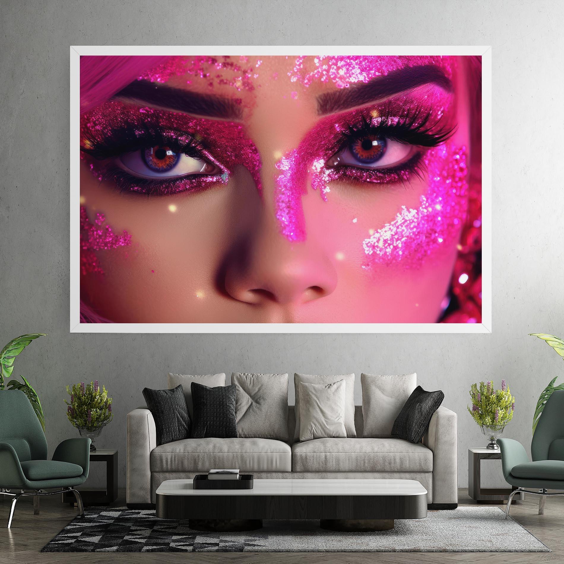 Tablou Canvas Pink Glitter Makeup mockup 7