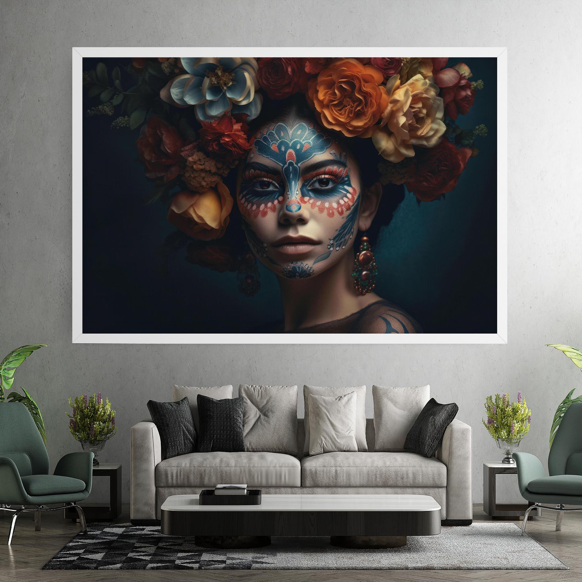 Tablou Canvas Skull Makeup mockup 7