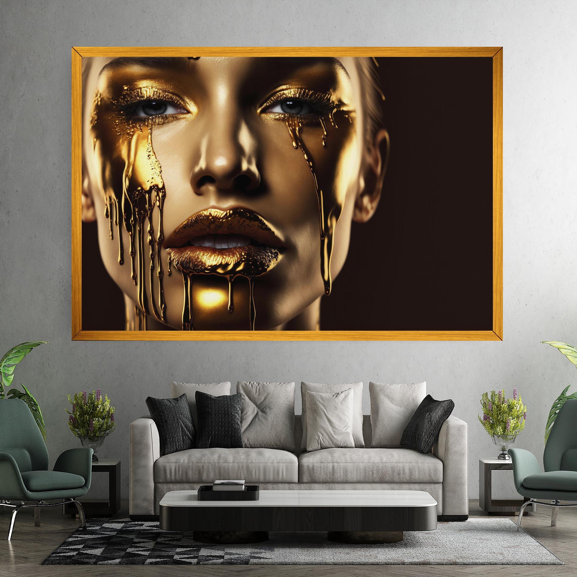 Tablou Canvas Gold Dripping Makeup mockup 7