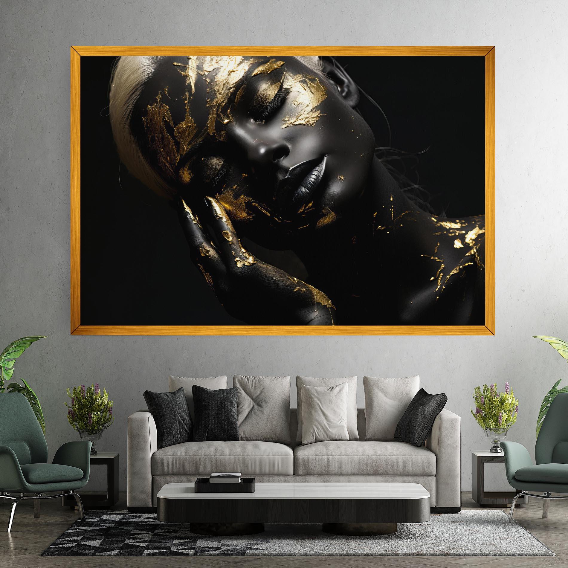 Tablou Canvas Gold Makeup On Black mockup 7