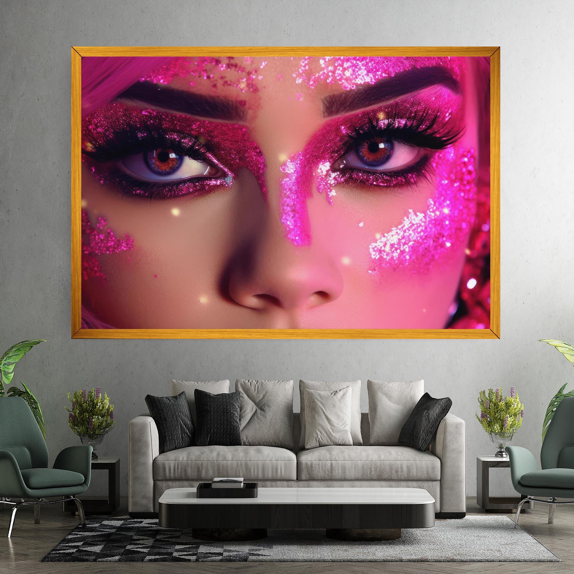 Tablou Canvas Pink Glitter Makeup mockup 7
