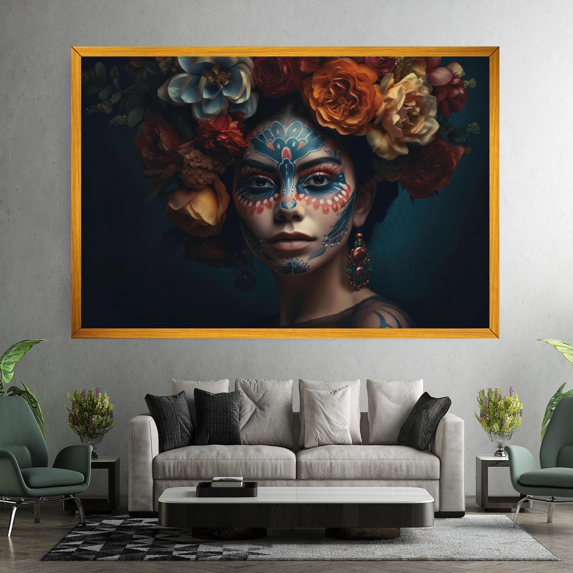 Tablou Canvas Skull Makeup mockup 7