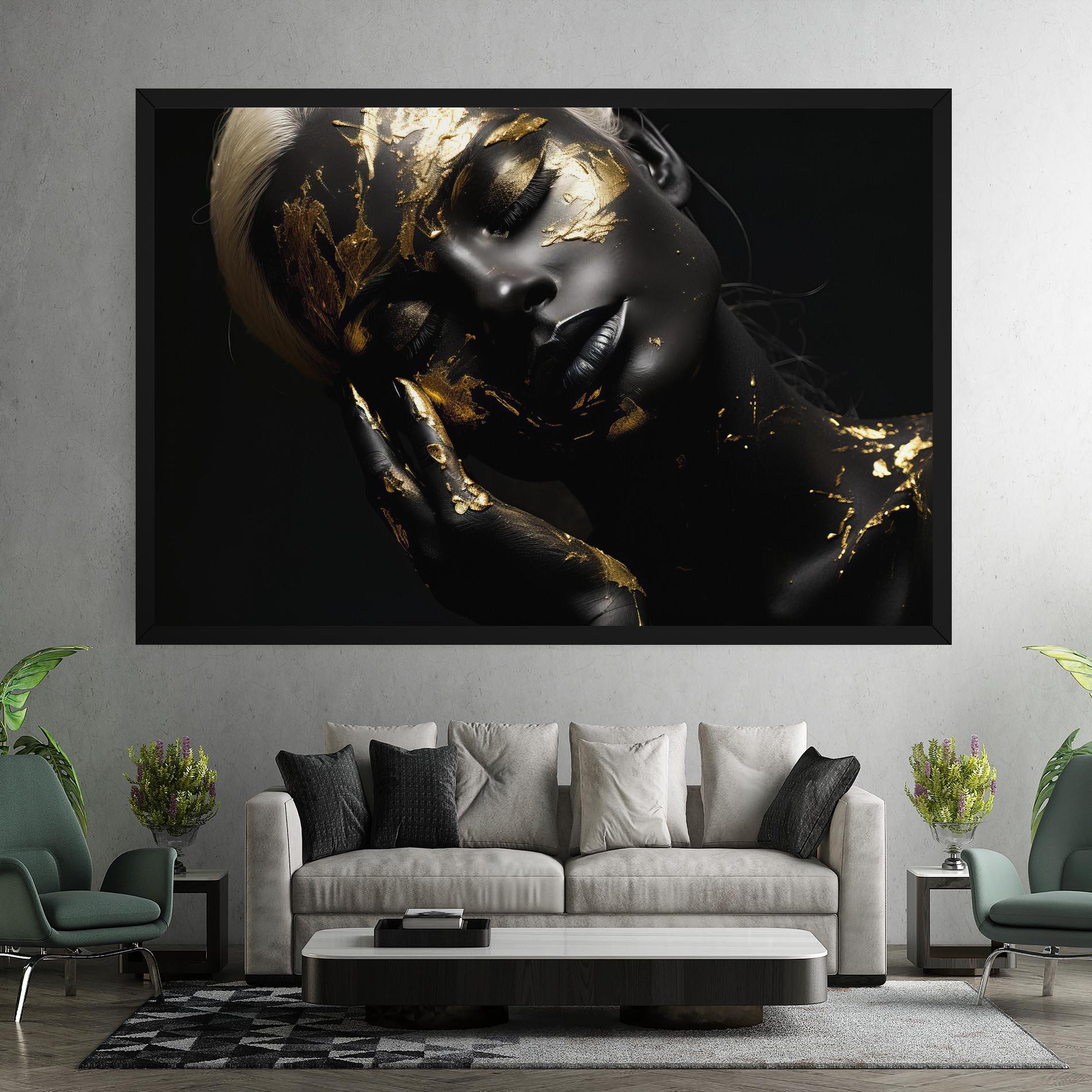 Tablou Canvas Gold Makeup On Black mockup 7