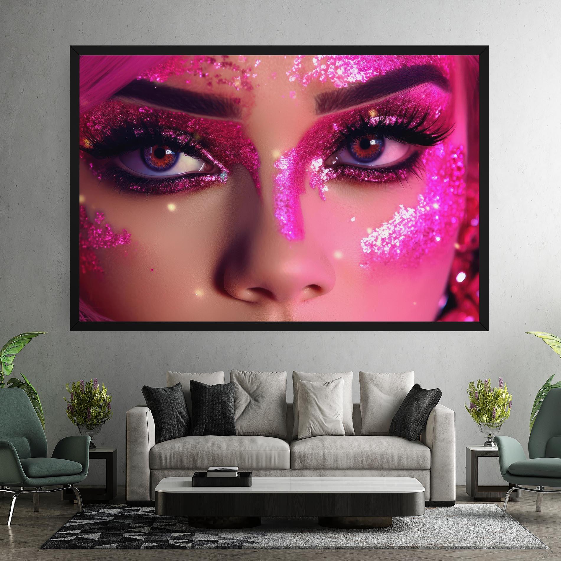 Tablou Canvas Pink Glitter Makeup mockup 7