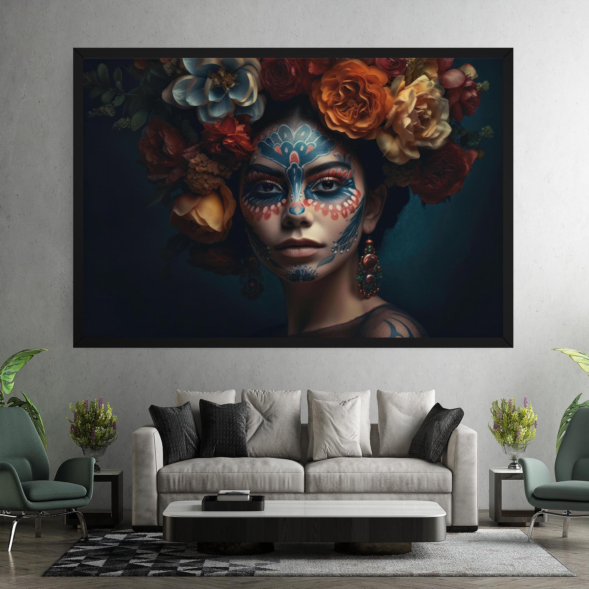 Tablou Canvas Skull Makeup mockup 7