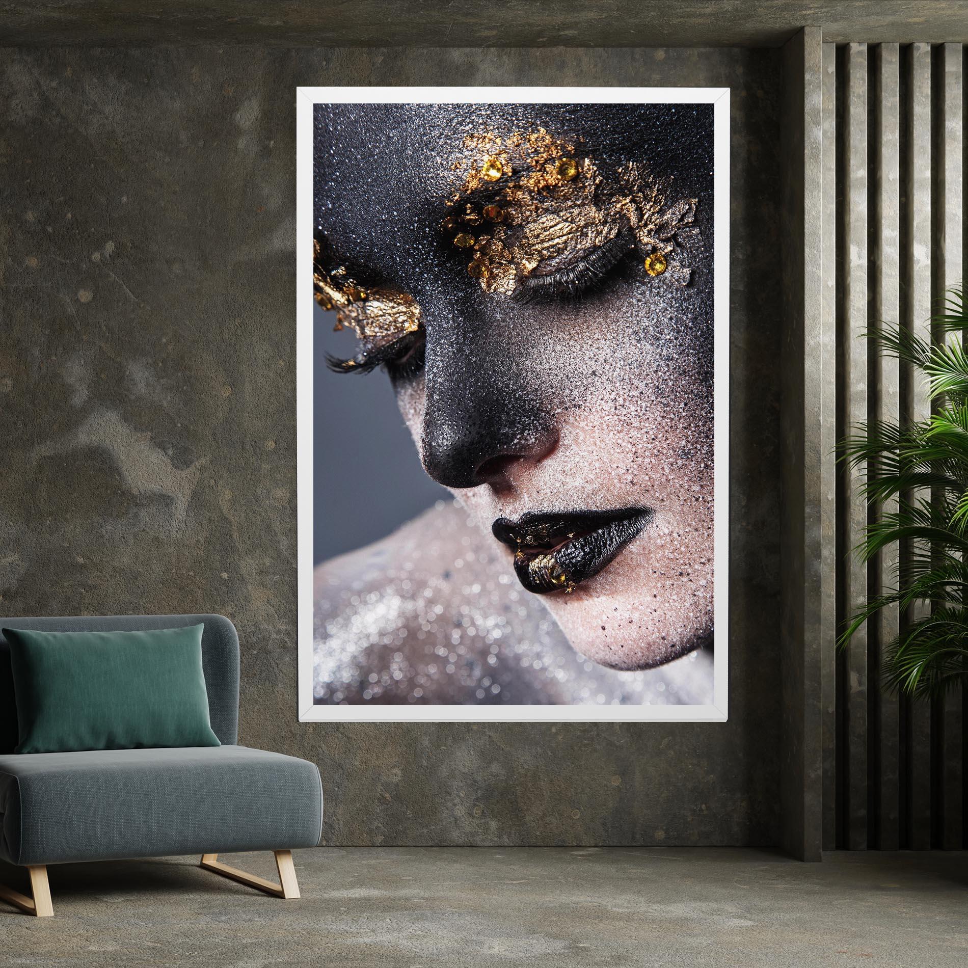 Tablou Canvas Beautiful Gold Artistic Makeup mockup 7