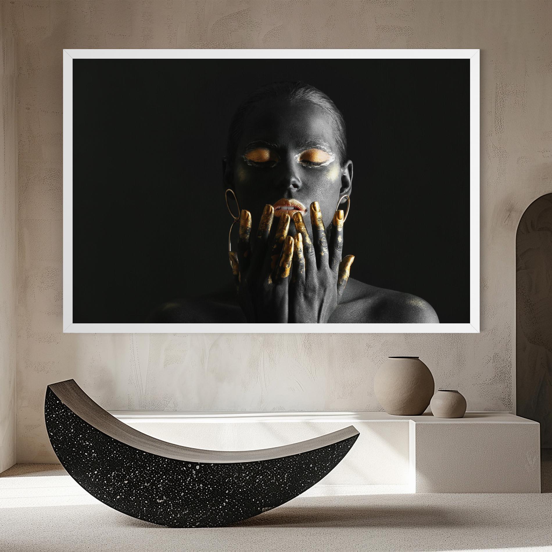 Tablou Canvas Black Golden Makeup mockup 8