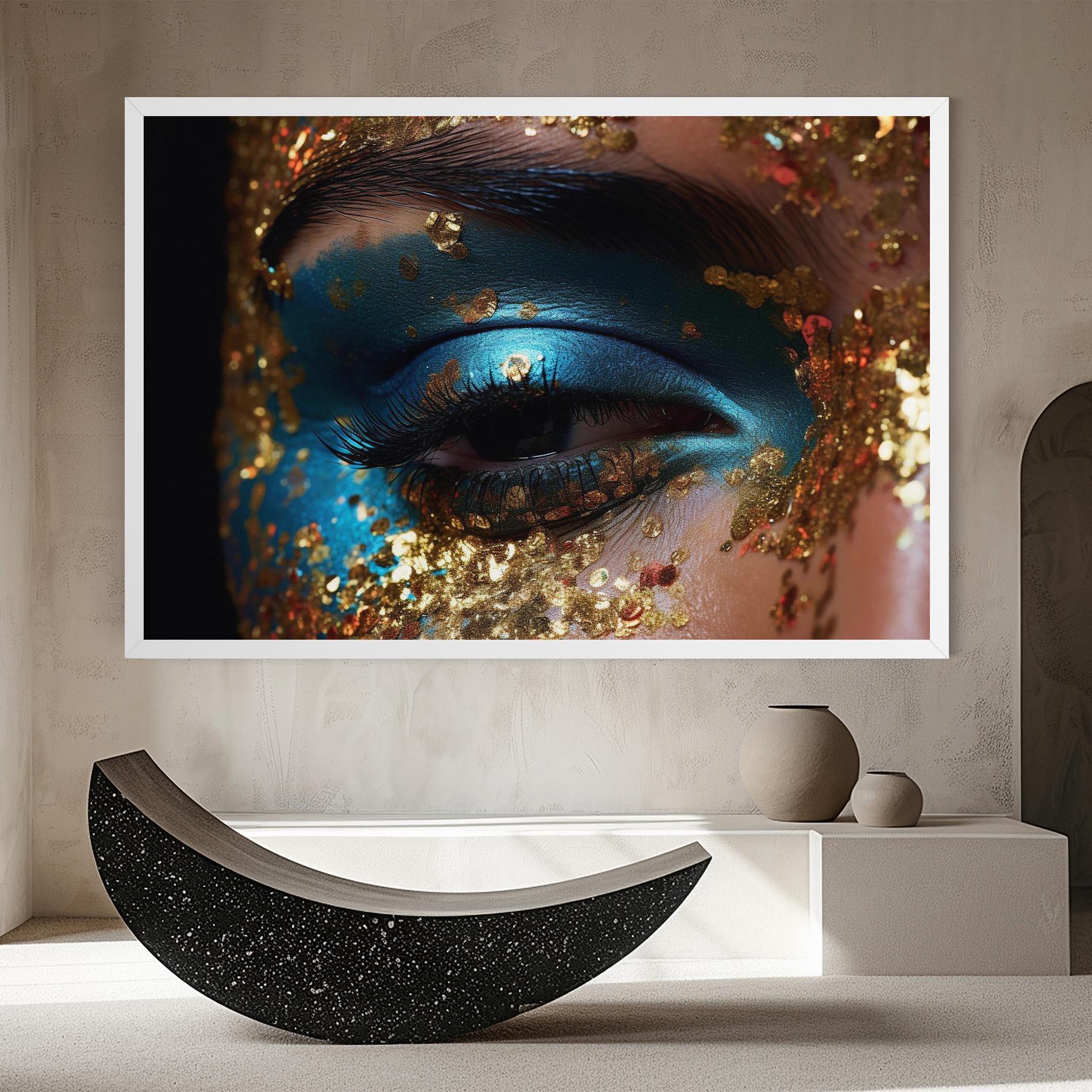 Tablou Canvas Blue Gold Glitter mockup 8