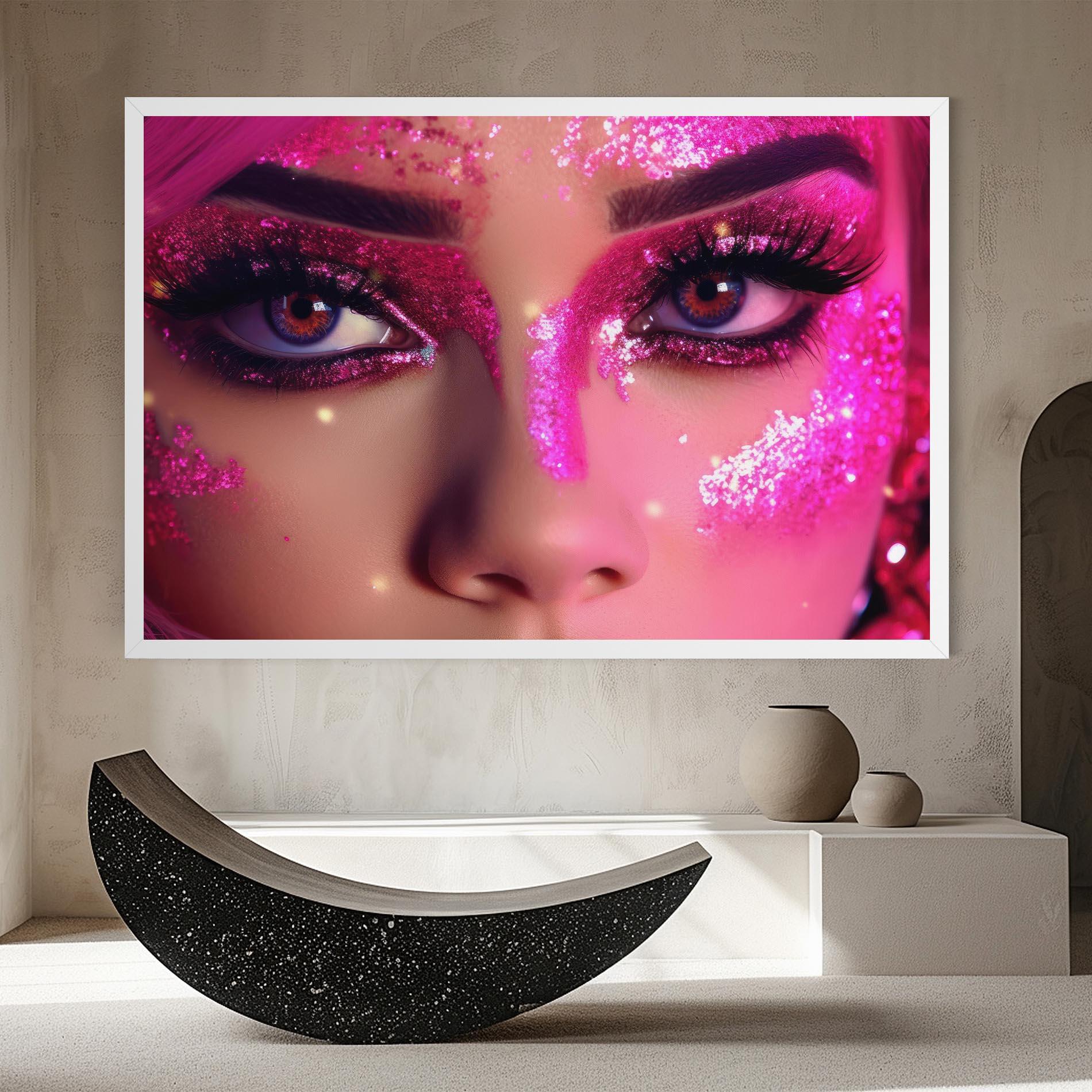 Tablou Canvas Pink Glitter Makeup mockup 8
