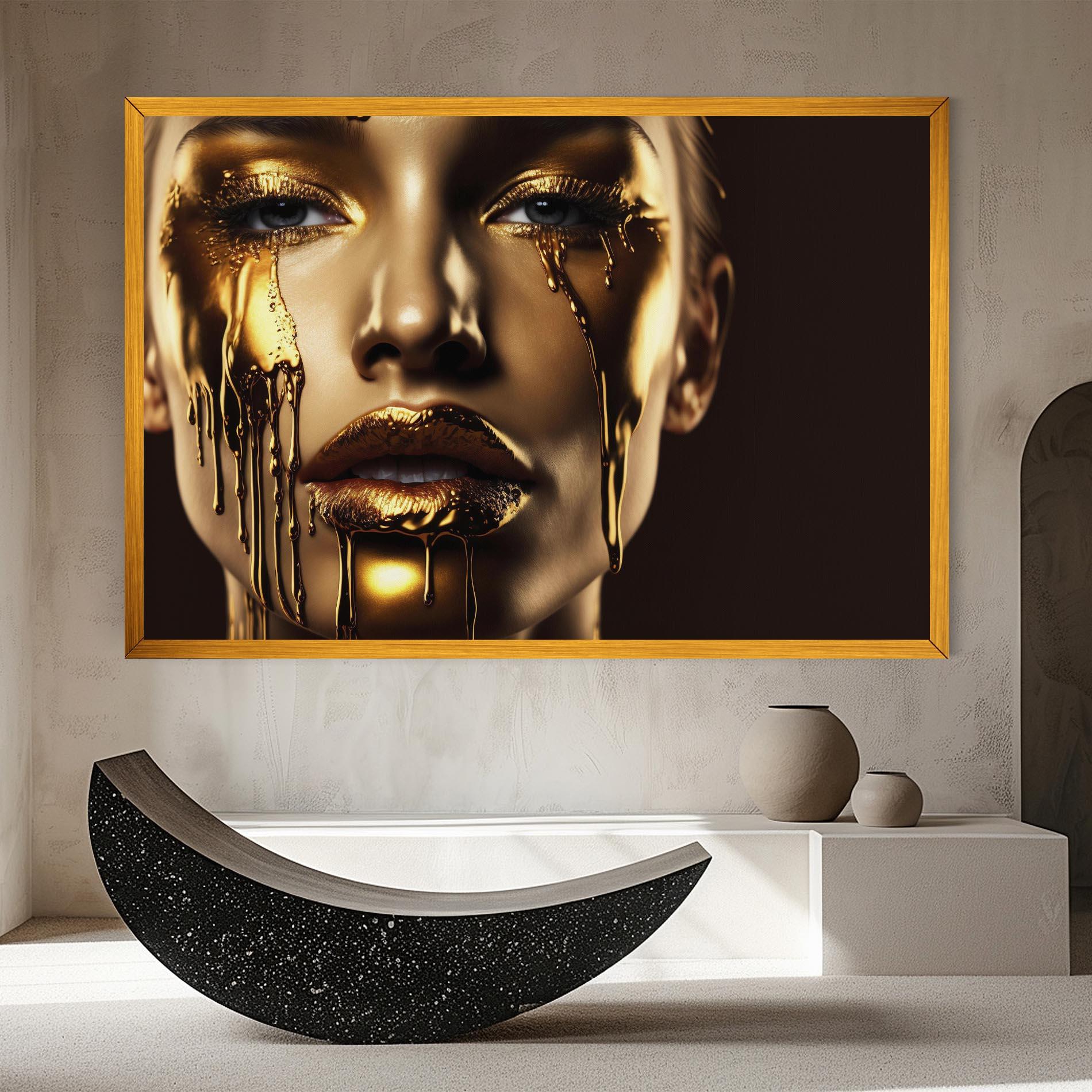 Tablou Canvas Gold Dripping Makeup mockup 8