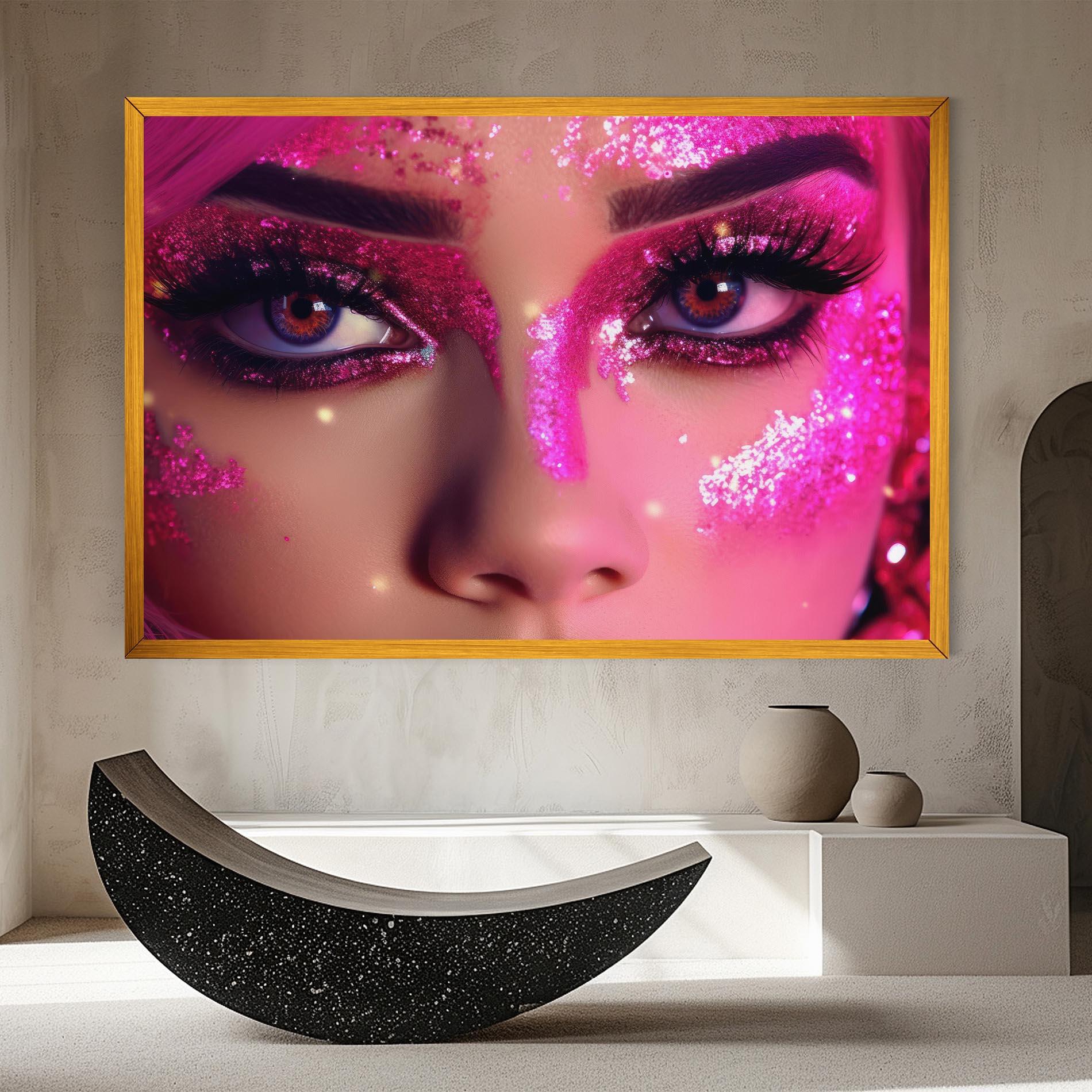 Tablou Canvas Pink Glitter Makeup mockup 8