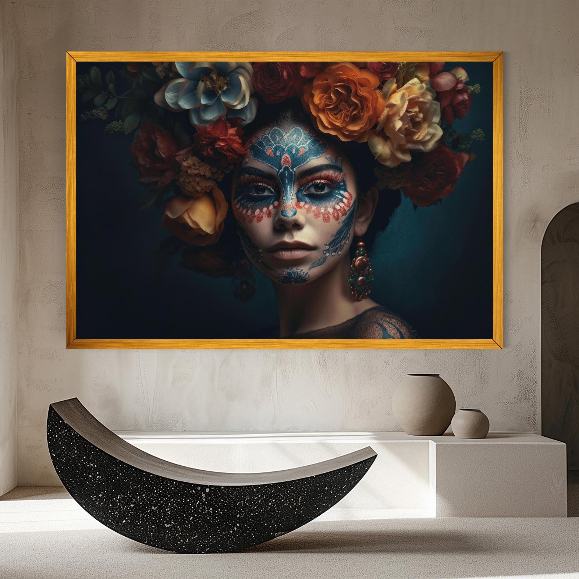 Tablou Canvas Skull Makeup mockup 8