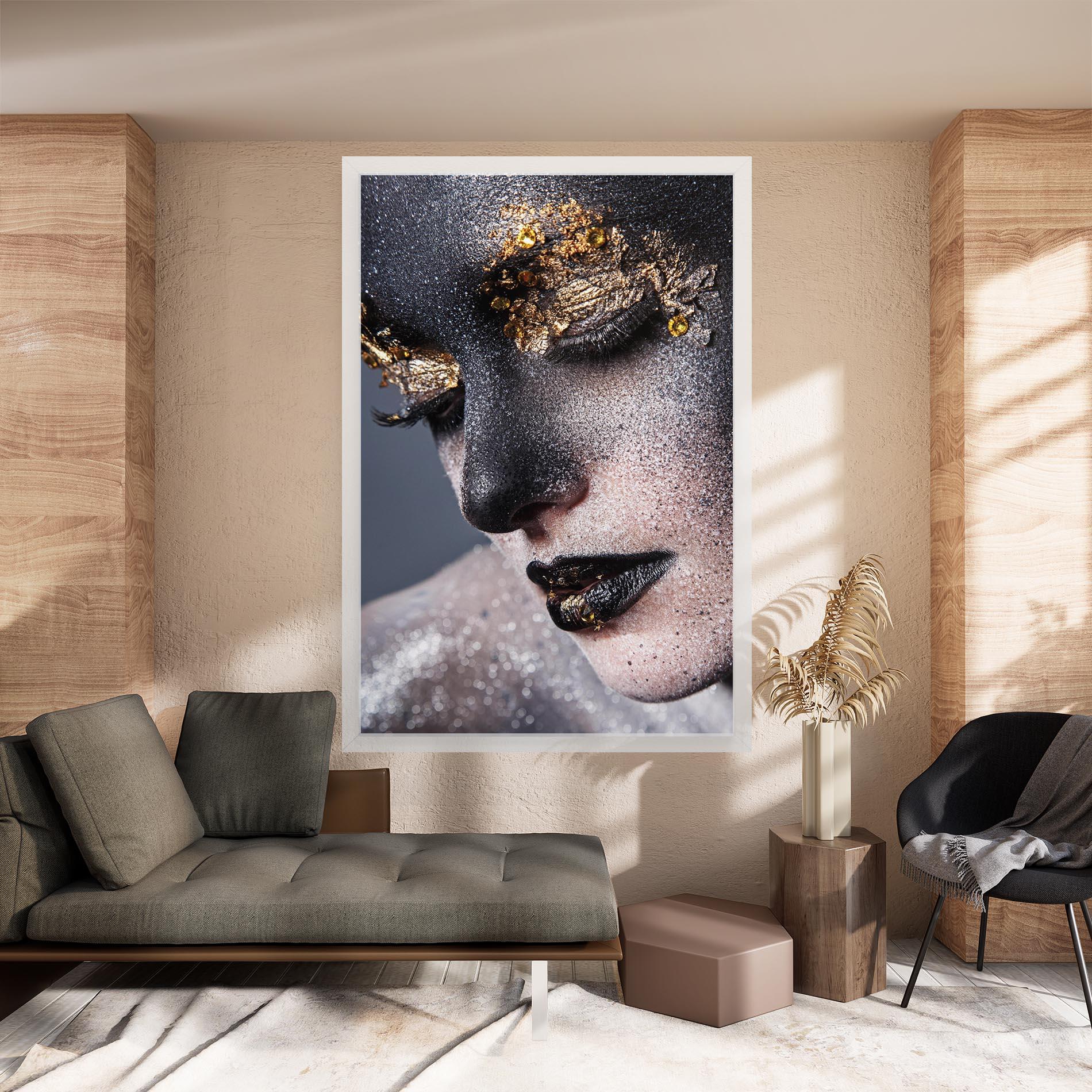 Tablou Canvas Beautiful Gold Artistic Makeup mockup 8