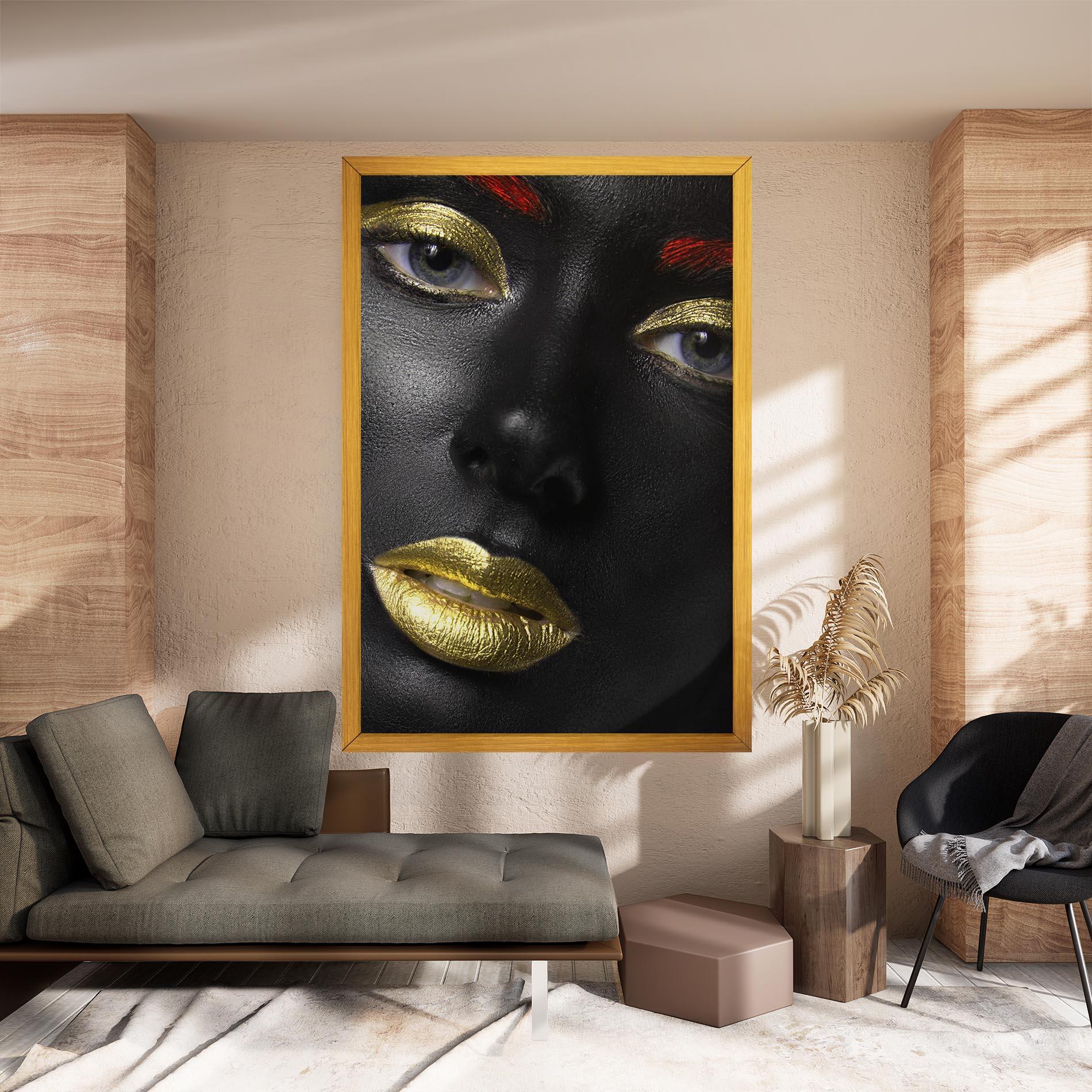Tablou Canvas Gold Make Up And Lips mockup 8