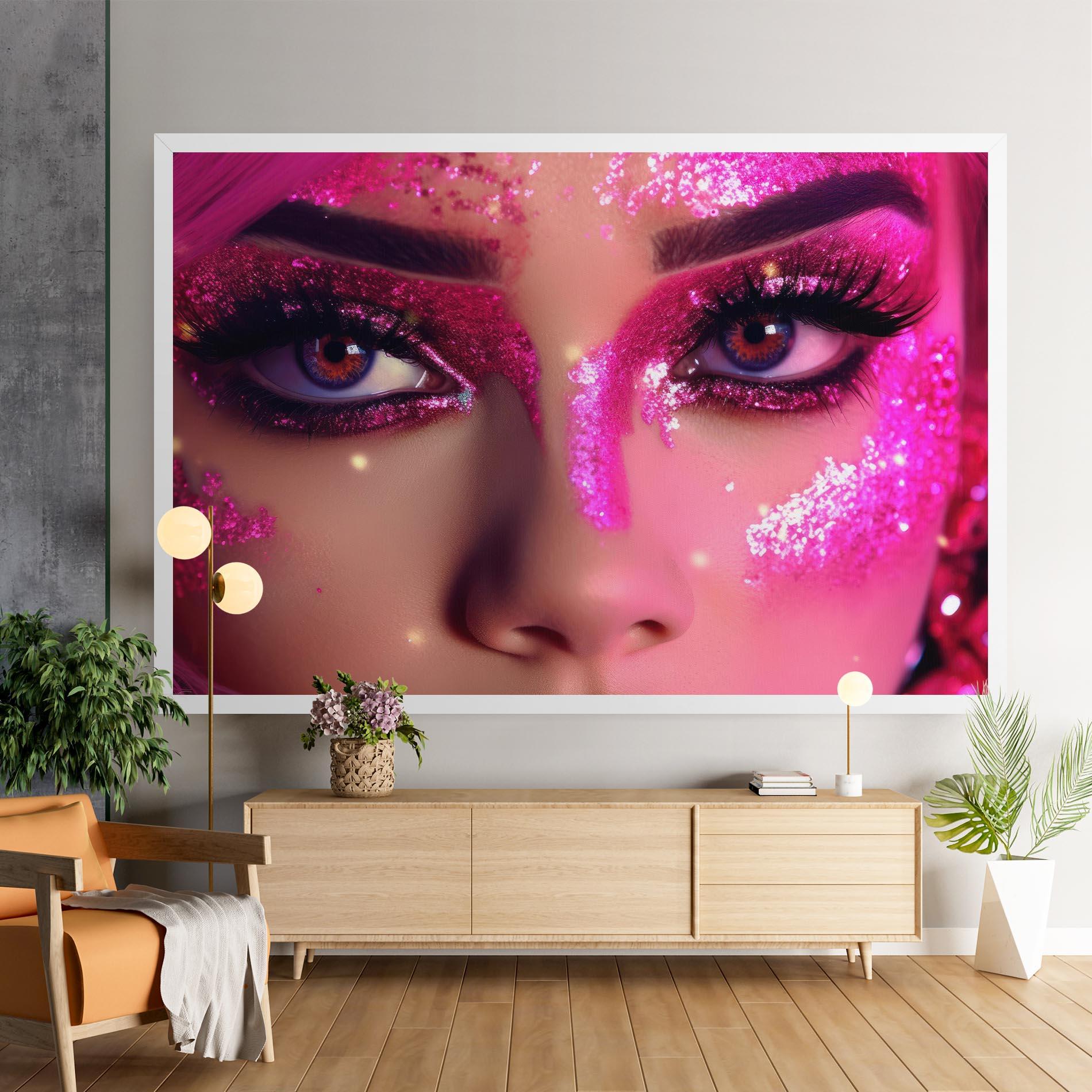 Tablou Canvas Pink Glitter Makeup mockup 9