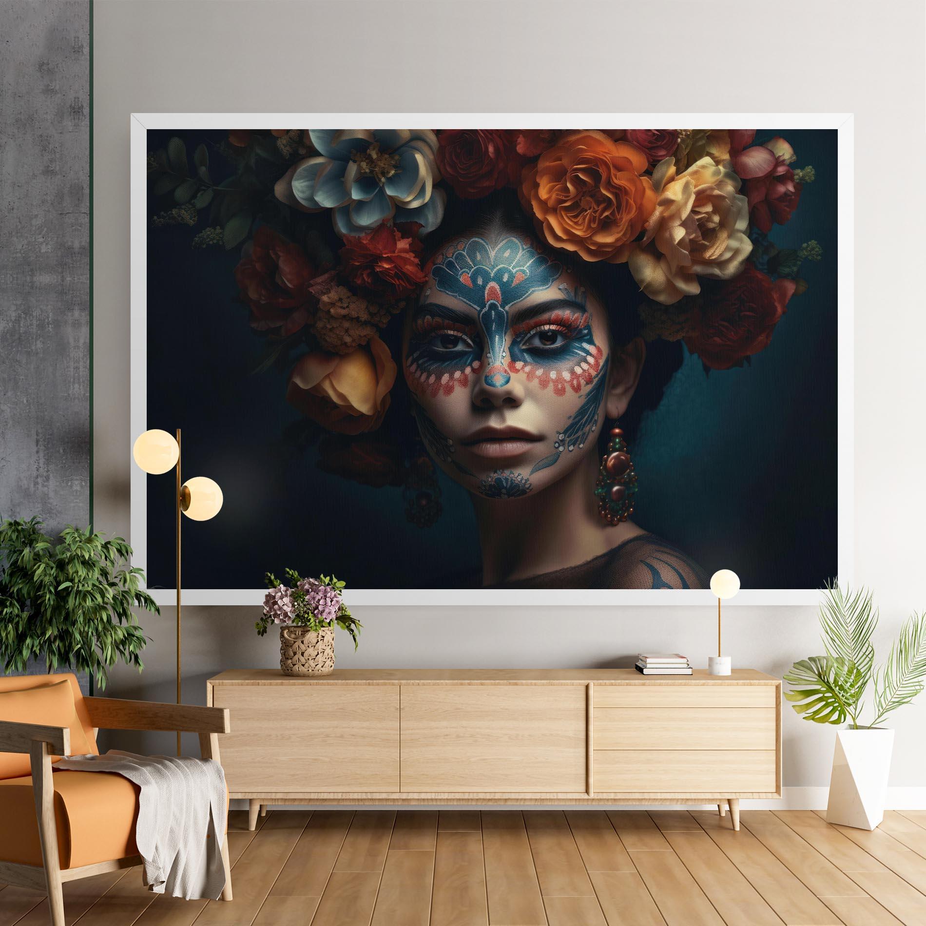 Tablou Canvas Skull Makeup mockup 9