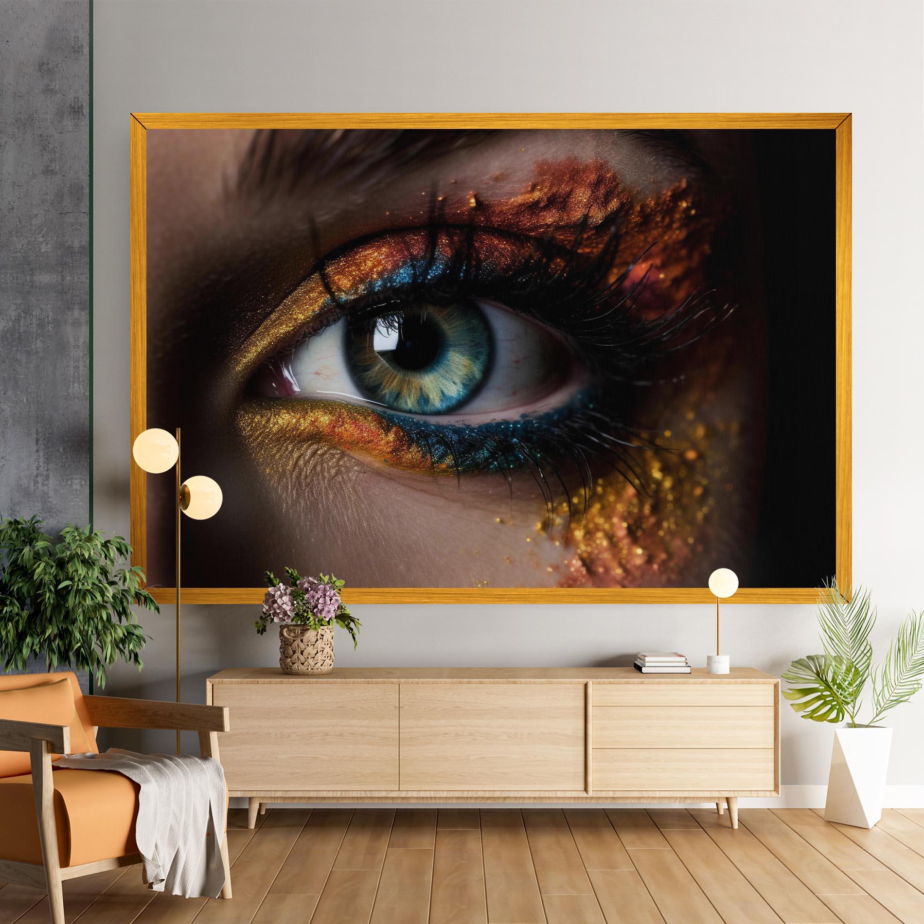 Tablou Canvas Blue Green Eye Makeup mockup 9