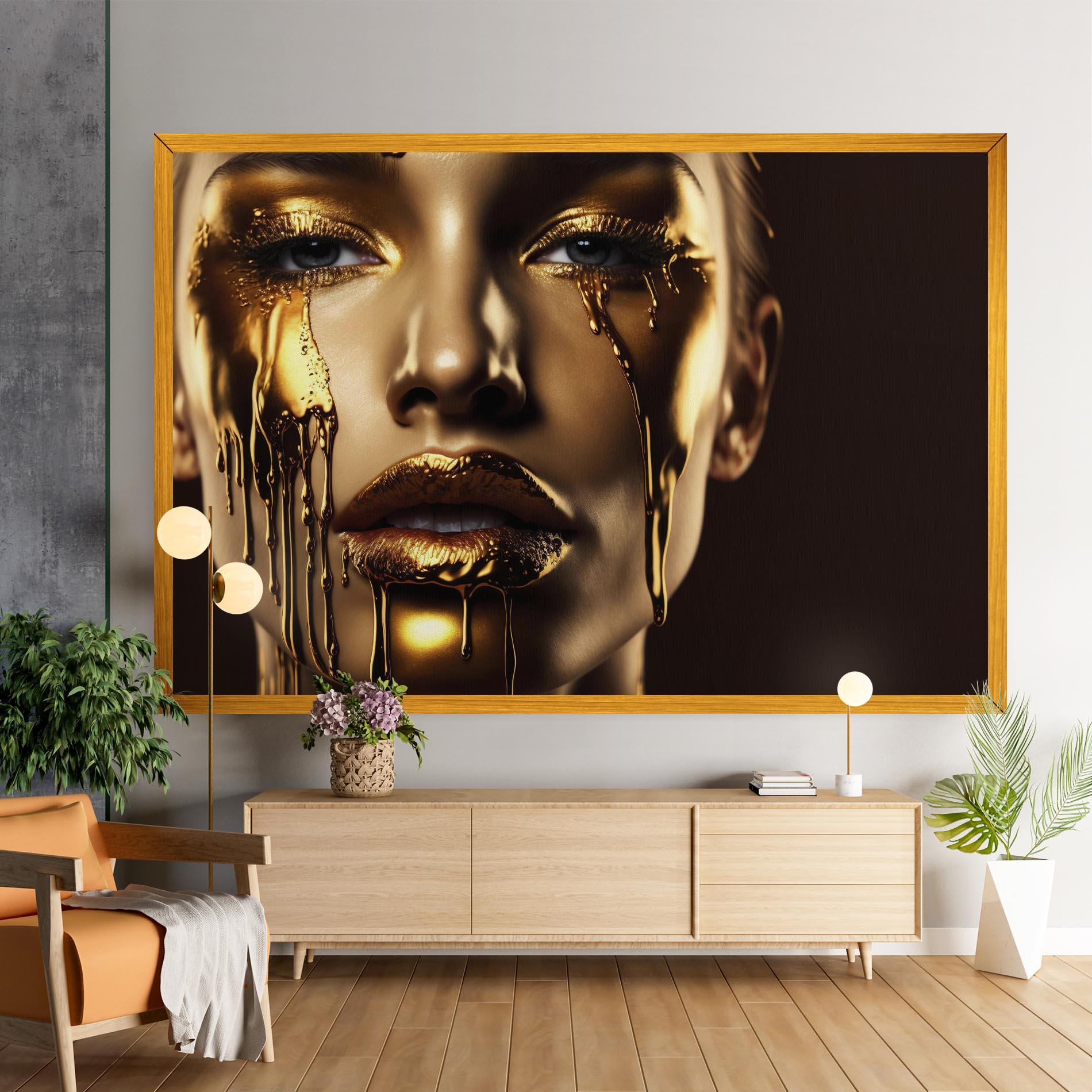Tablou Canvas Gold Dripping Makeup mockup 9