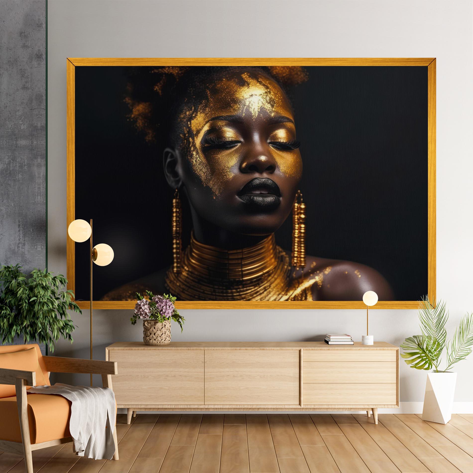 Tablou Canvas Gold Makeup Black Lips mockup 9