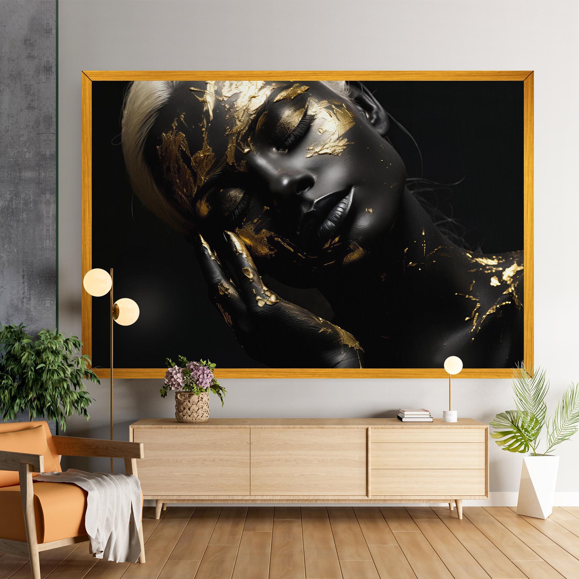 Tablou Canvas Gold Makeup On Black mockup 9