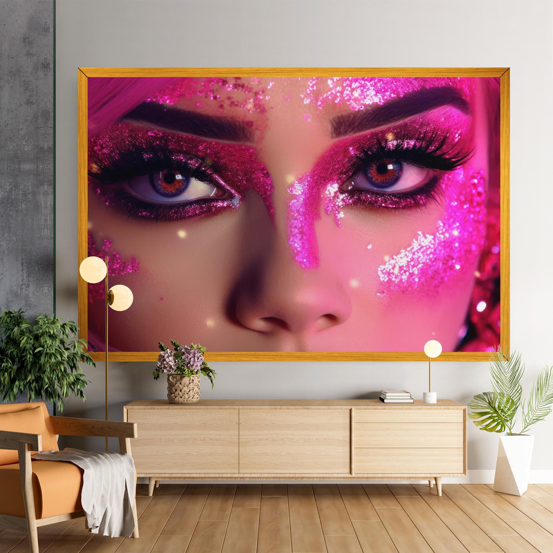Tablou Canvas Pink Glitter Makeup mockup 9