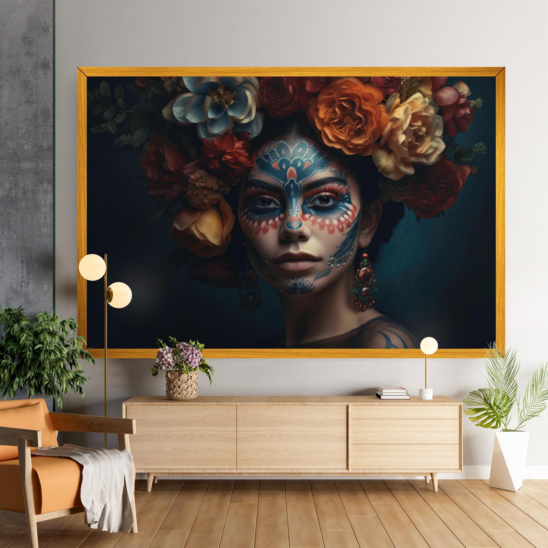 Tablou Canvas Skull Makeup mockup 9