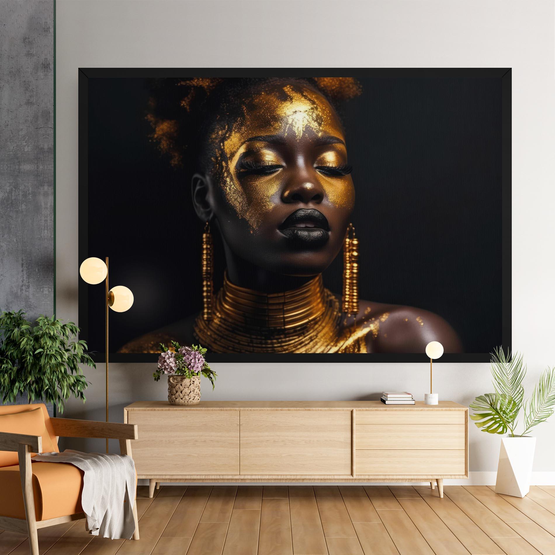 Tablou Canvas Gold Makeup Black Lips mockup 9