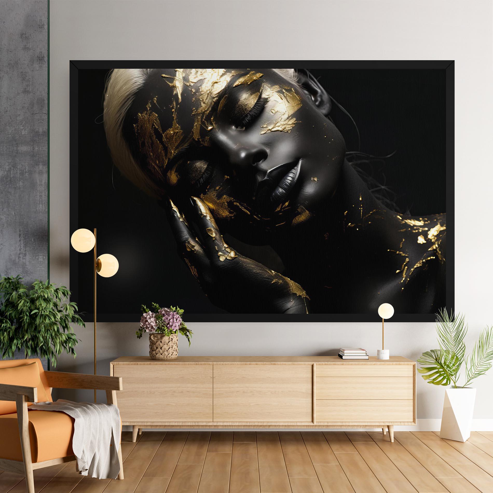 Tablou Canvas Gold Makeup On Black mockup 9