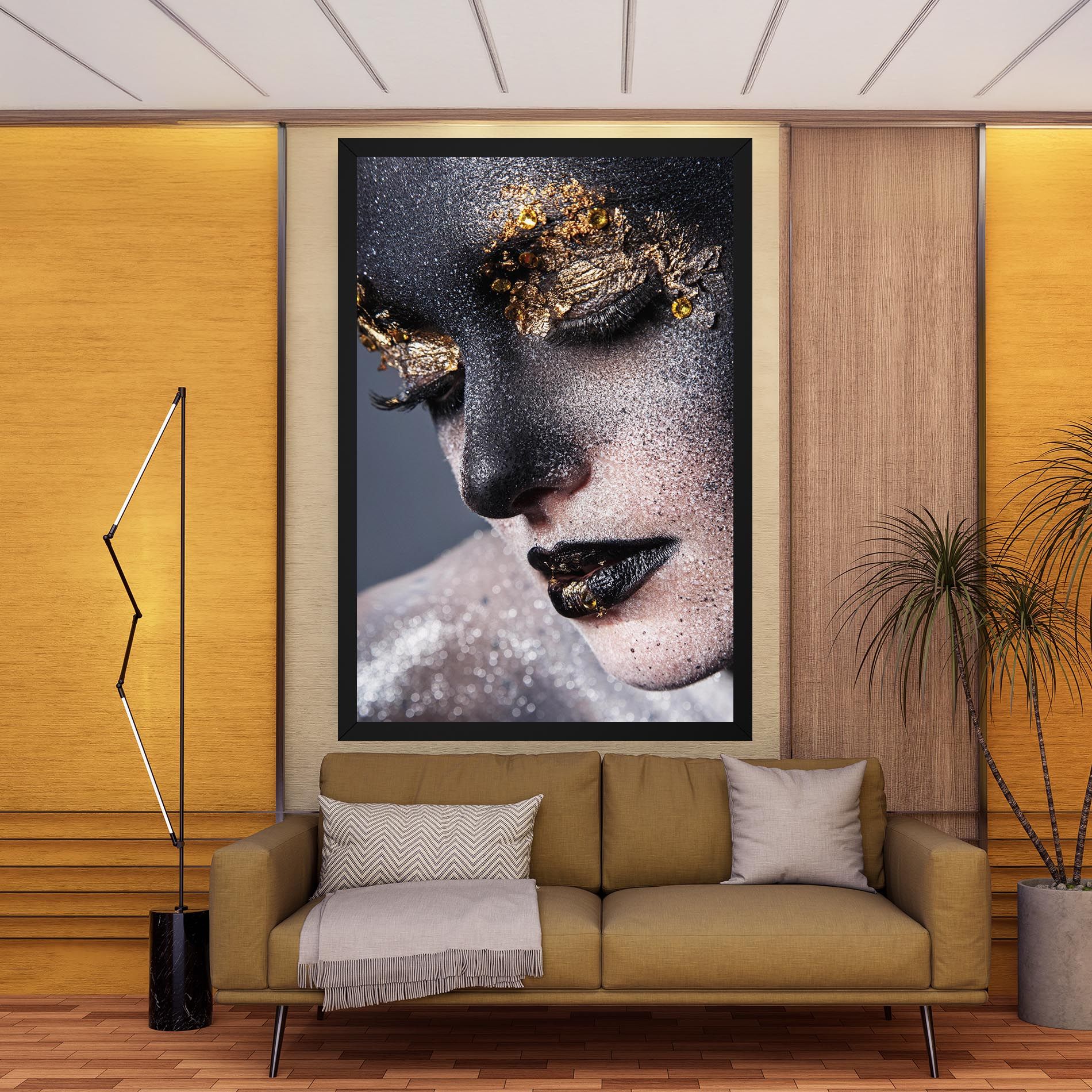 Beautiful Gold Artistic Makeup mockup 9