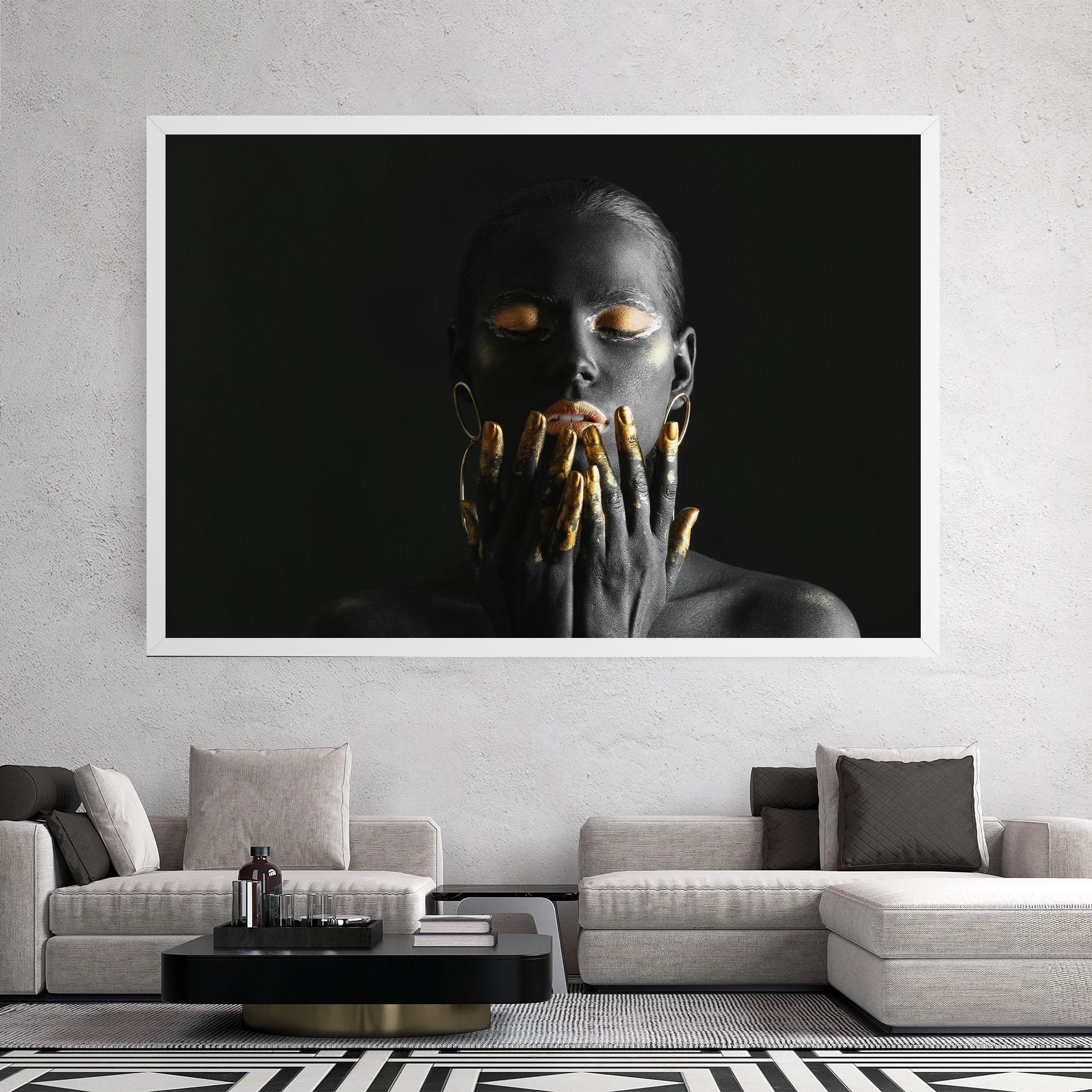 Tablou Canvas Black Golden Makeup mockup 2