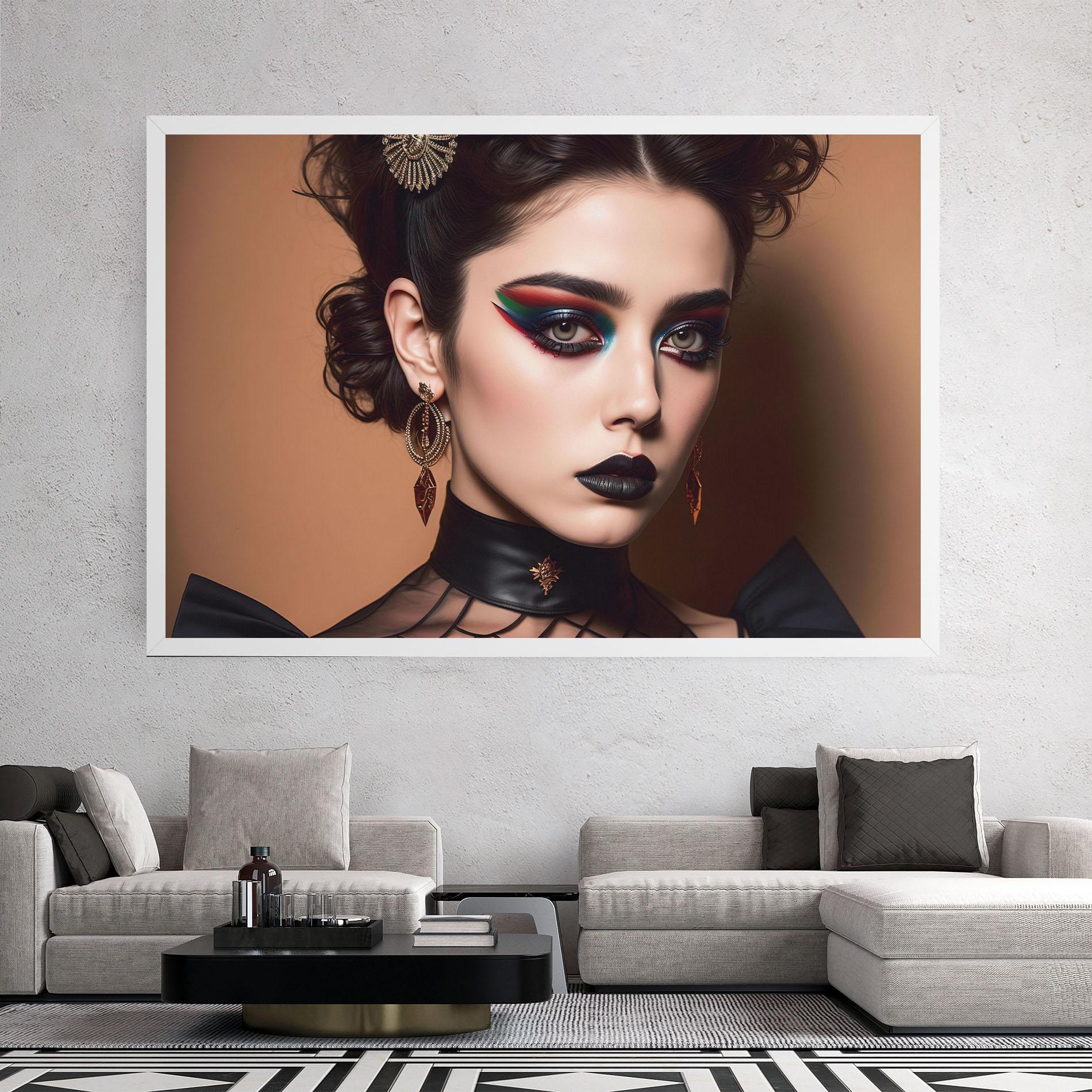 Tablou Canvas Black Lips Makeup mockup 2
