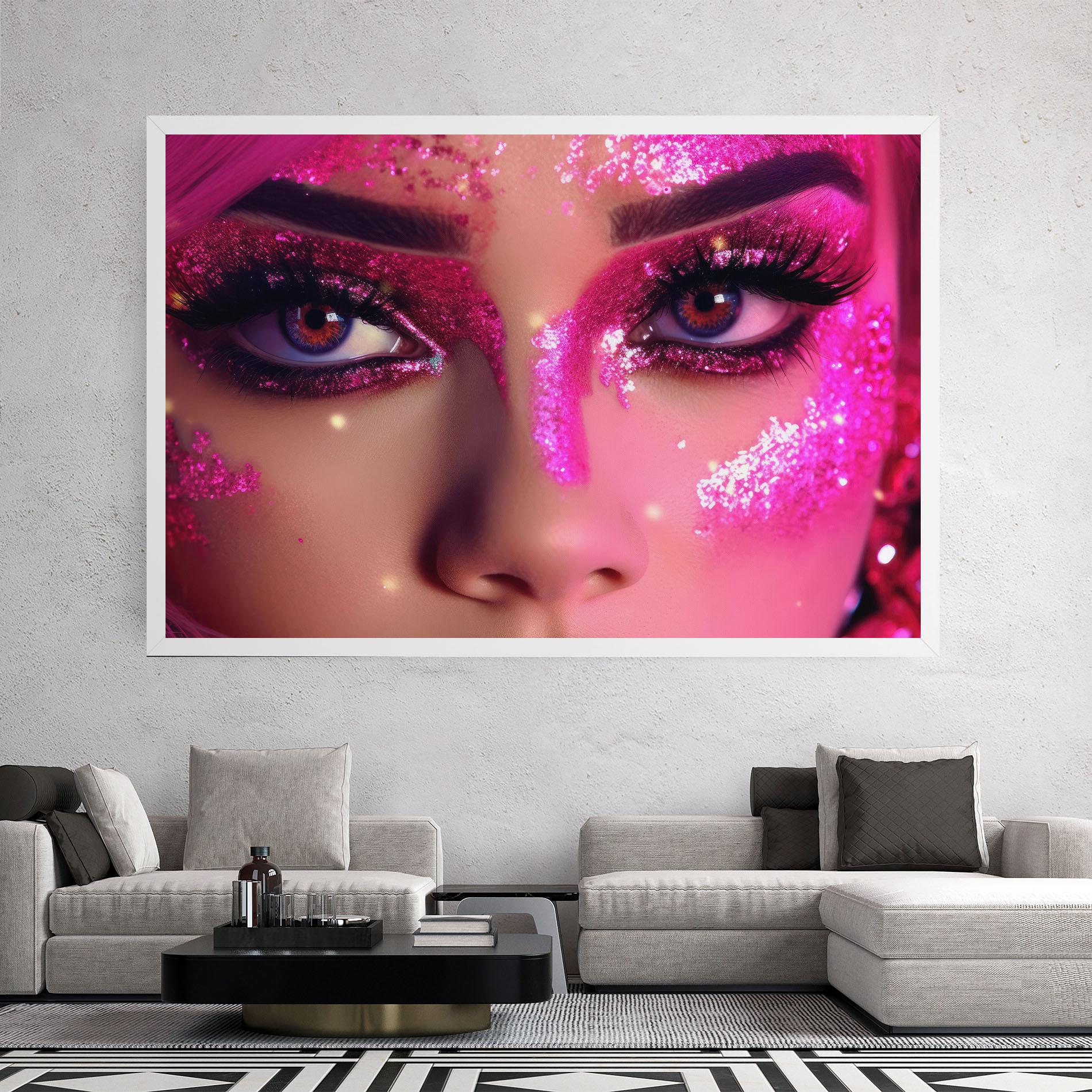 Tablou Canvas Pink Glitter Makeup mockup 2
