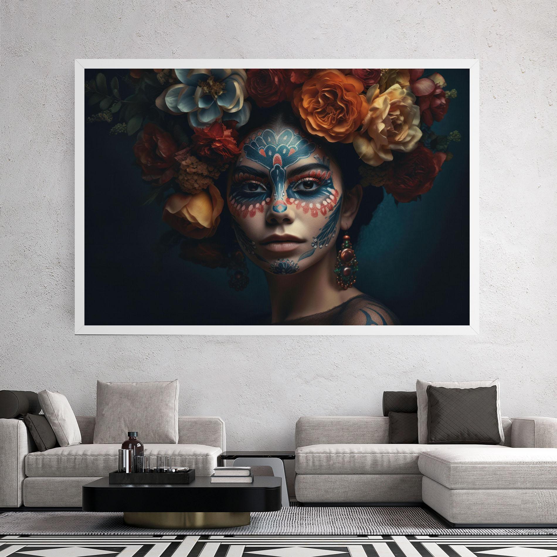 Tablou Canvas Skull Makeup mockup 2