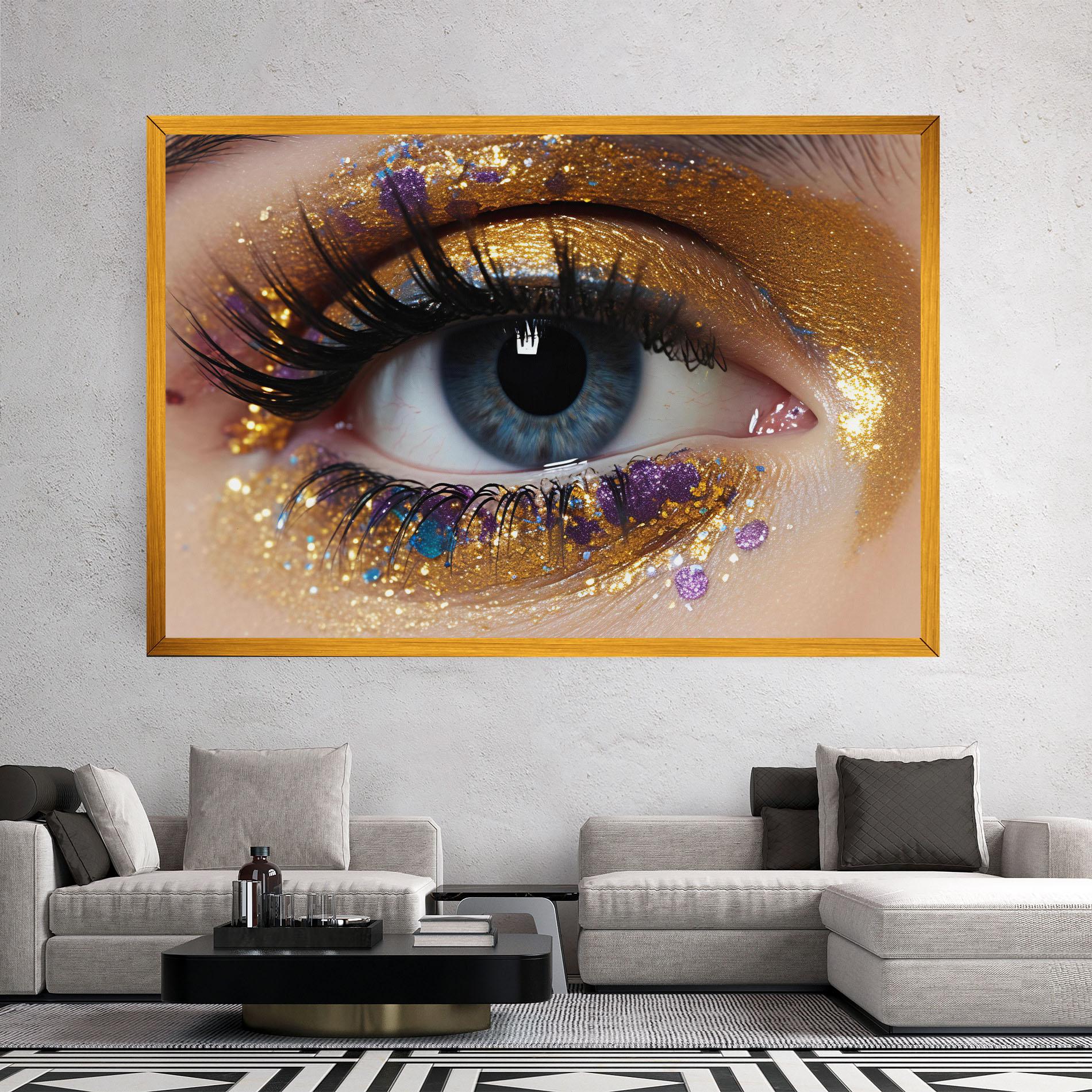 Tablou Canvas Blue Eye Make Up mockup 2