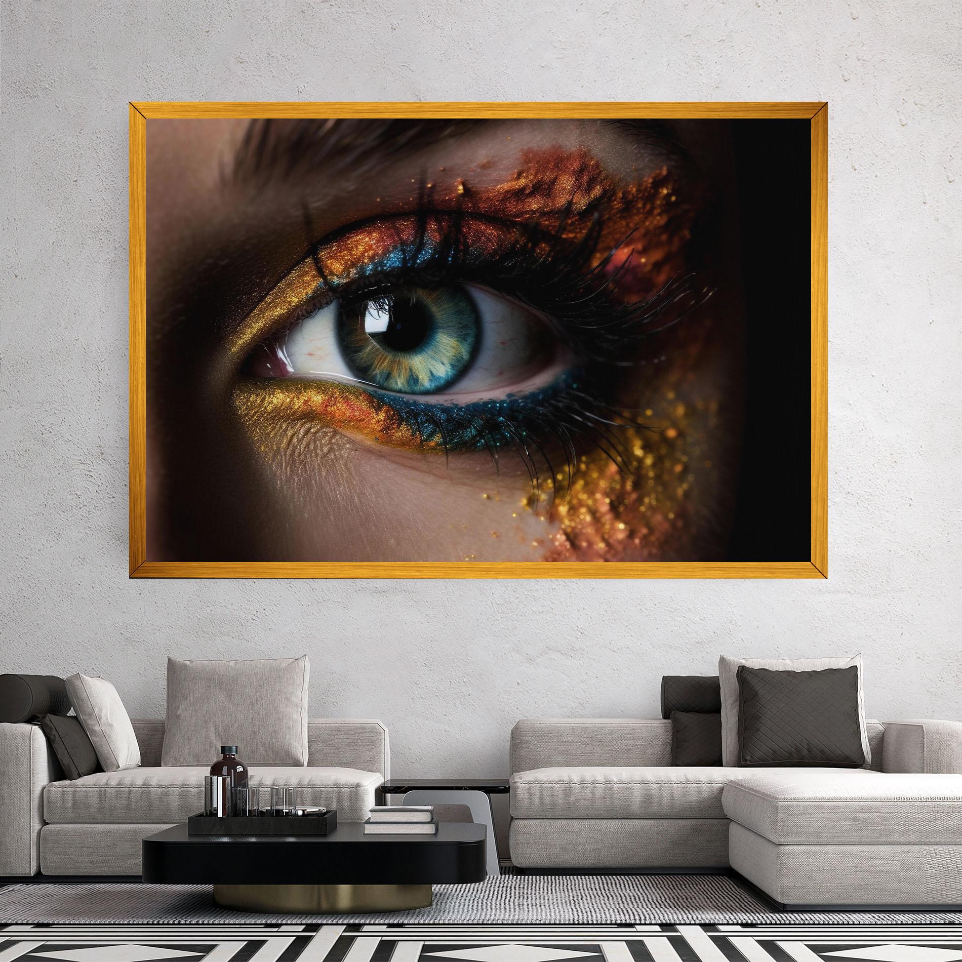 Tablou Canvas Blue Green Eye Makeup mockup 2
